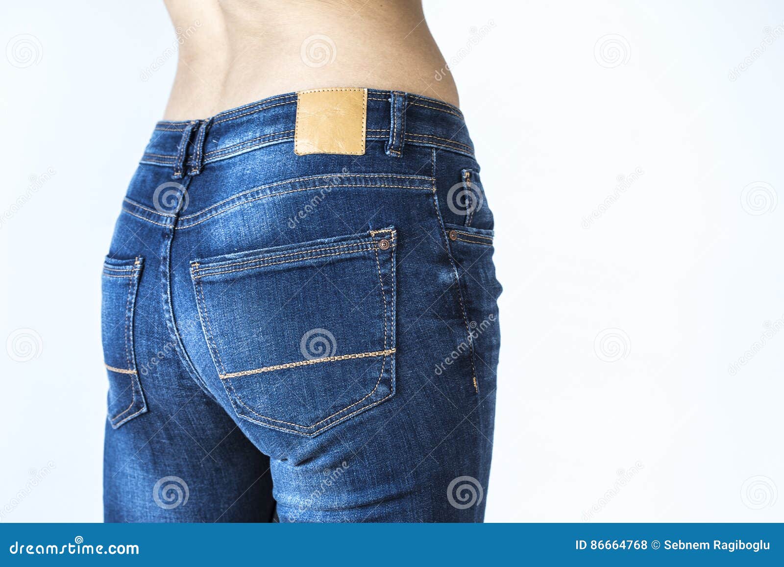 Close Up View of Woman Buttocks with Jeans Stock Photo - Image of girl ...