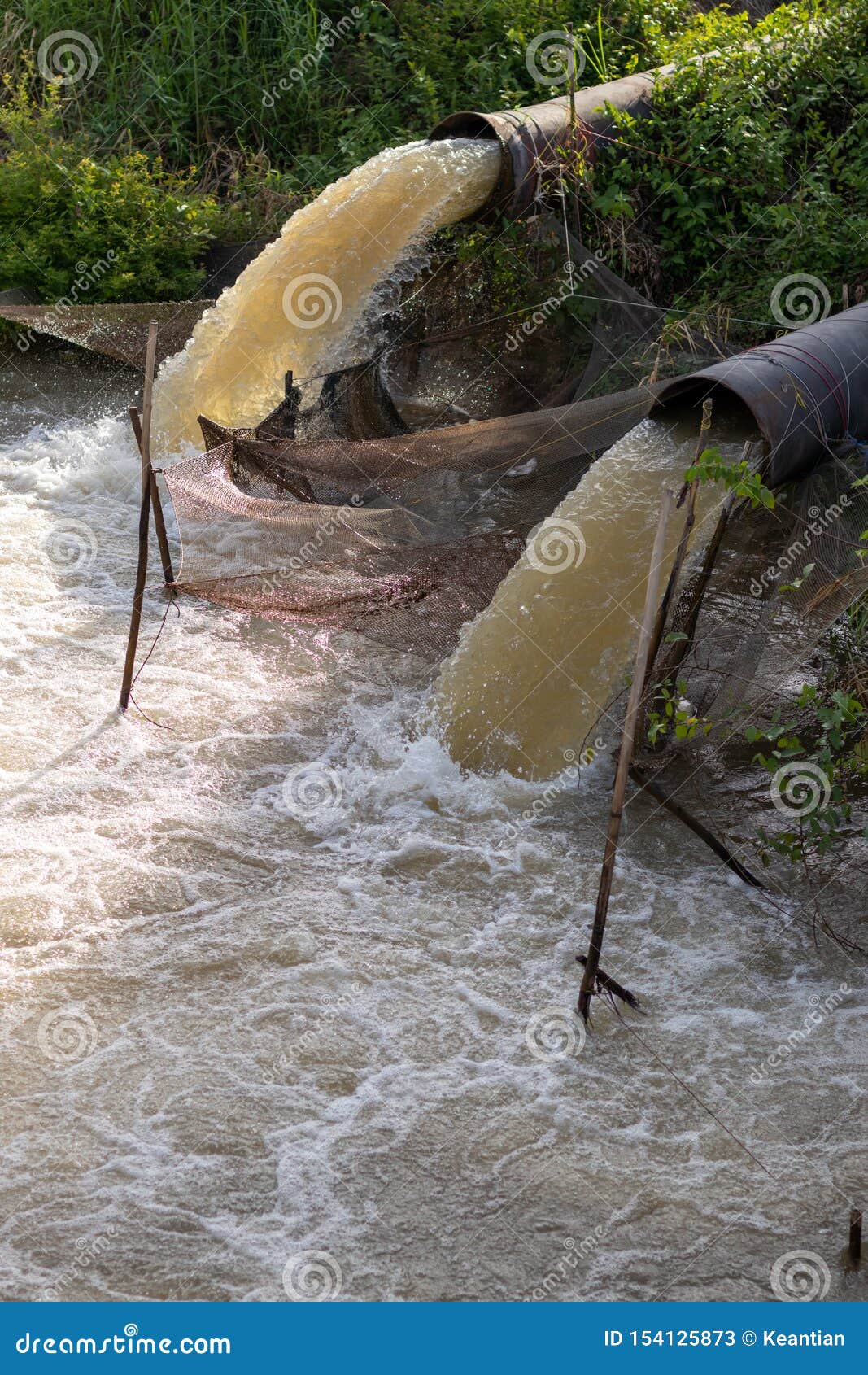 Water Flows from the Sewer To the Canal Stock Image - Image of ...