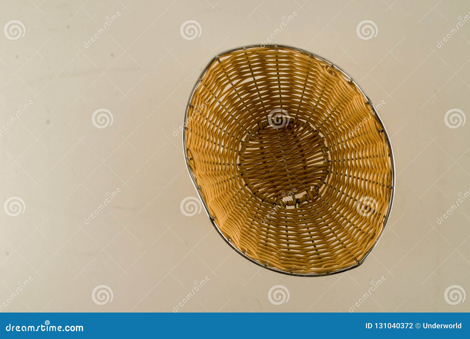 close-up of vimini bamboo box container