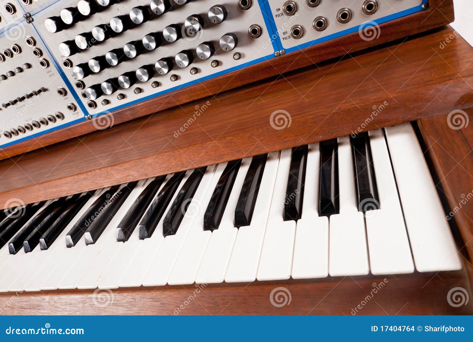 Closeup of Vintage Synthesizer Keyboard Stock Photo Image of science