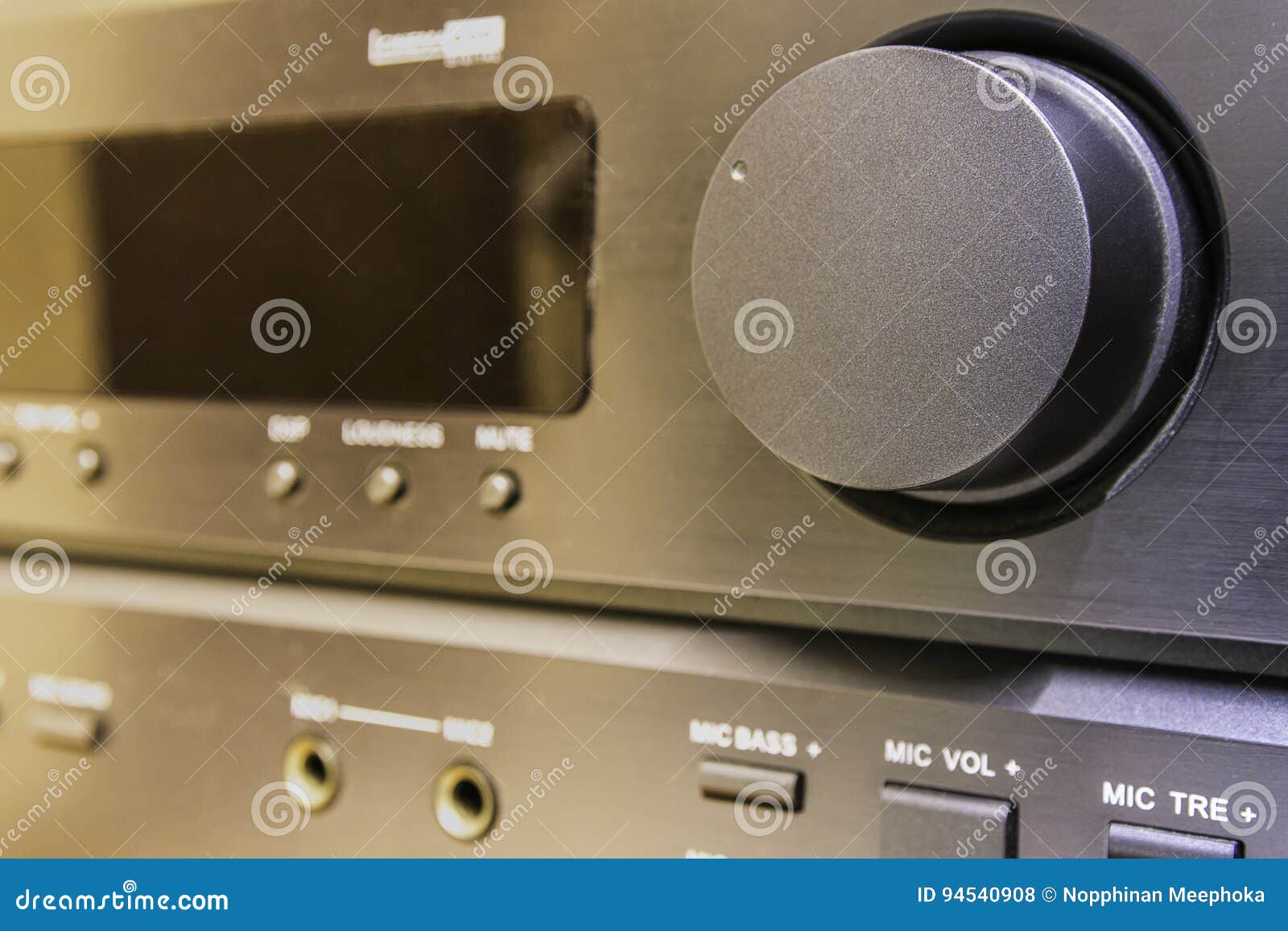 Close Up Volume Stereo Amplifier Stock Photo Image of amplifier, equipment 94540908