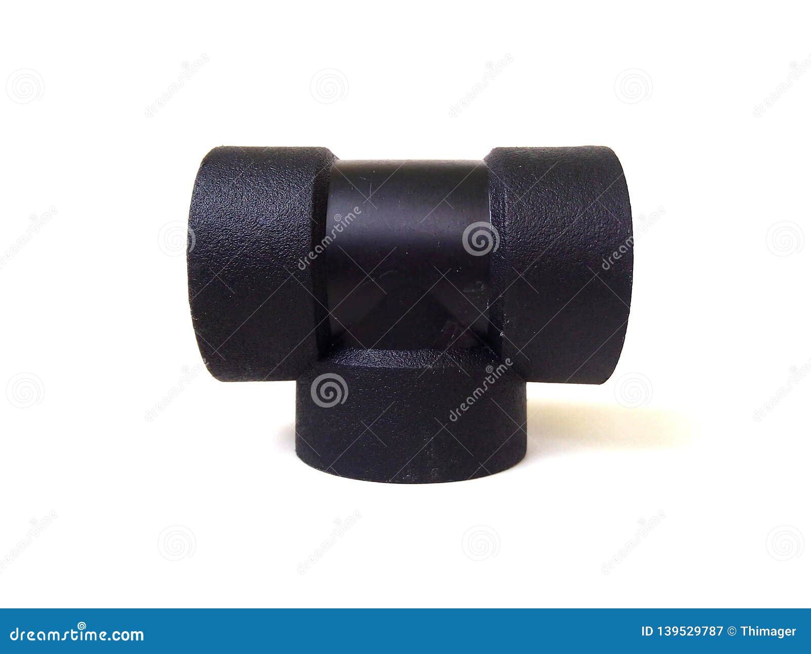 Black Plastic Pipe Fitting. Stock Image Image of abstract
