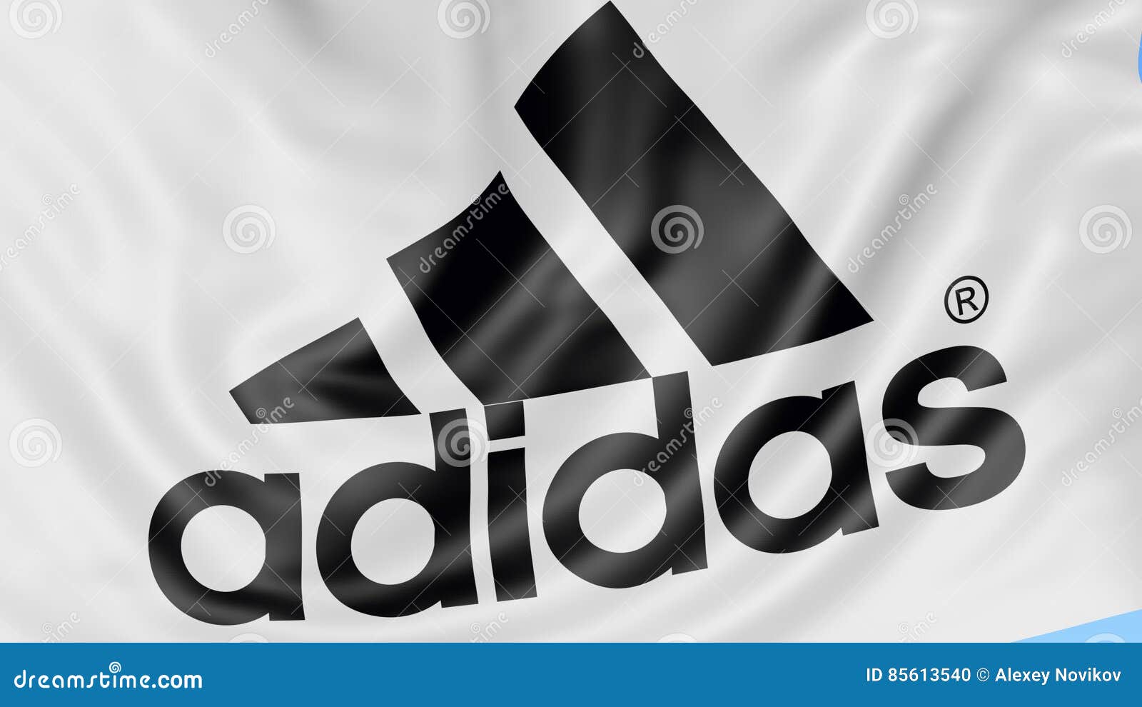 Close-up of Waving Flag with Adidas Inscription and Logo, Seamless Loop,  Blue Background, Editorial Animation. 4K ProRes Stock Footage - Video of  german, germany: 85613540