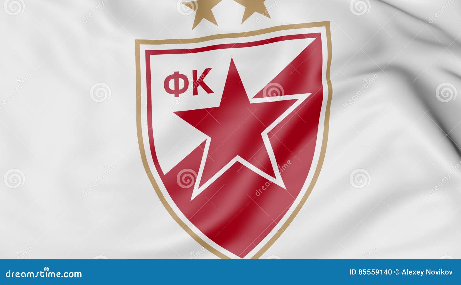 Close-up of Waving Flag with Crvena Zvezda Football Club Logo, 3D Rendering  Editorial Image - Illustration of soccer, official: 85559140