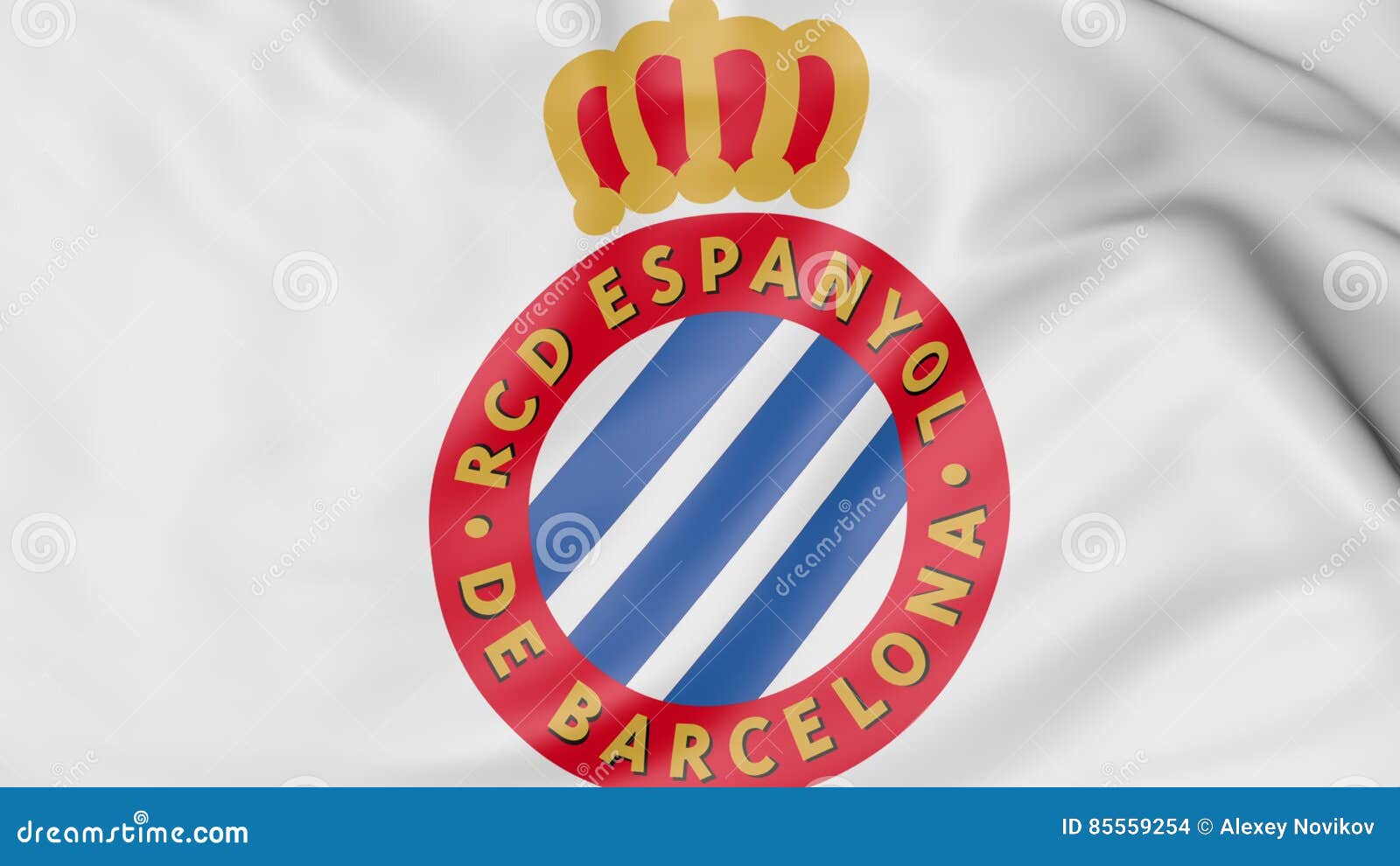 Close-up of Waving Flag with RCD Espanyol Football Club Logo, 3D Rendering  Editorial Stock Image - Illustration of game, cloth: 85559254