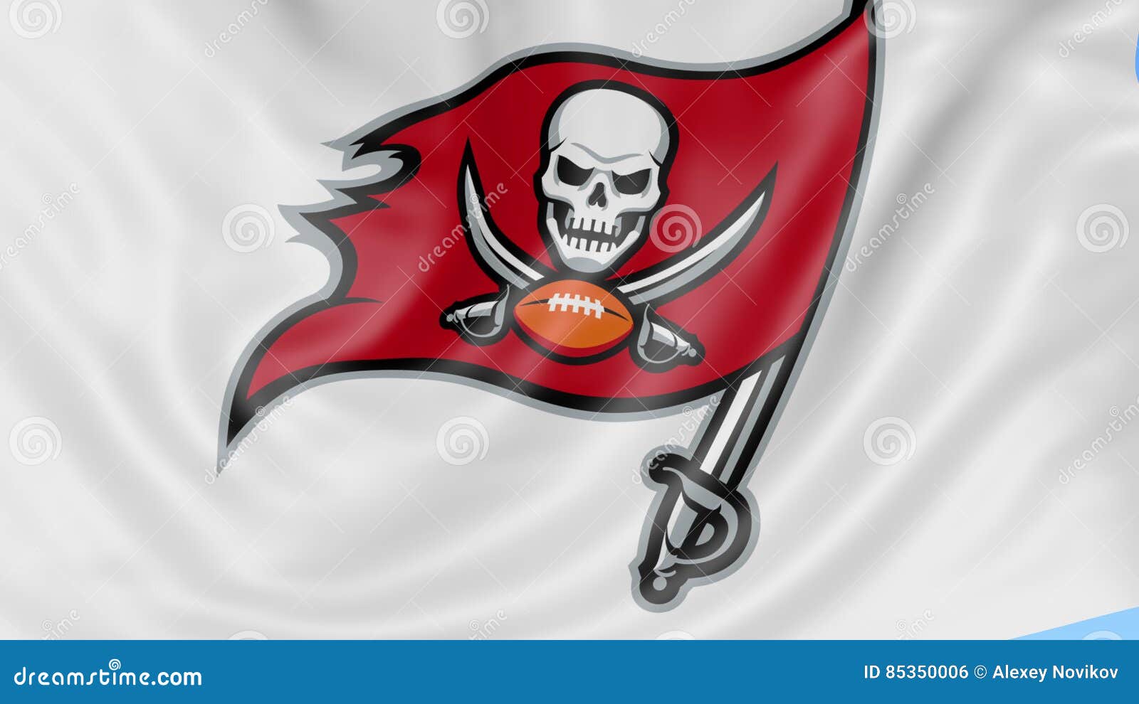 Close-up of Waving Flag with Tampa Bay Buccaneers NFL American Football  Team Logo, Seamless Loop, Blue Background Stock Footage - Video of popular,  score: 85350006