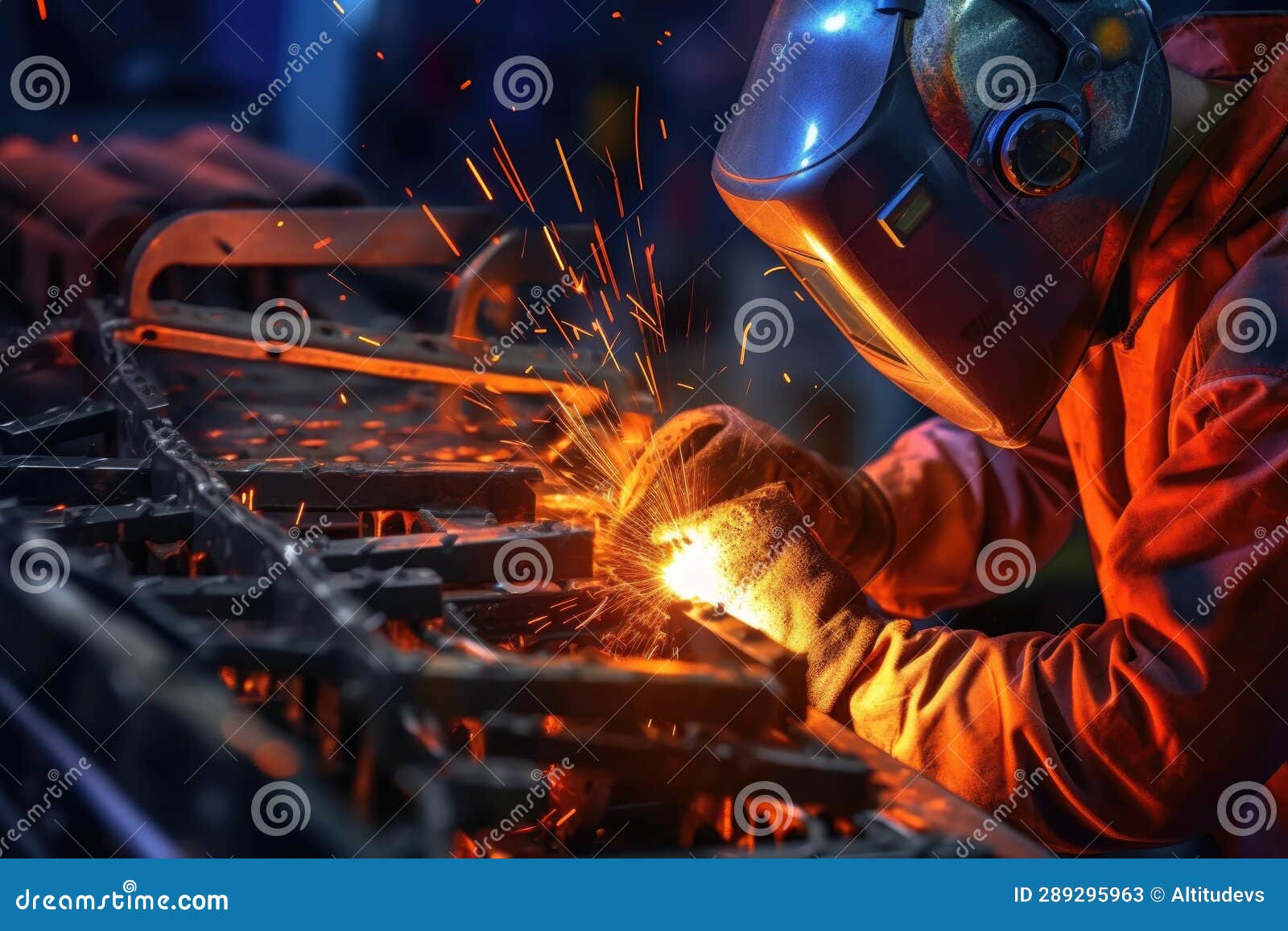 Closeup of Welding Process on Car Chassis Stock Image Image of welder, closeup 289295963
