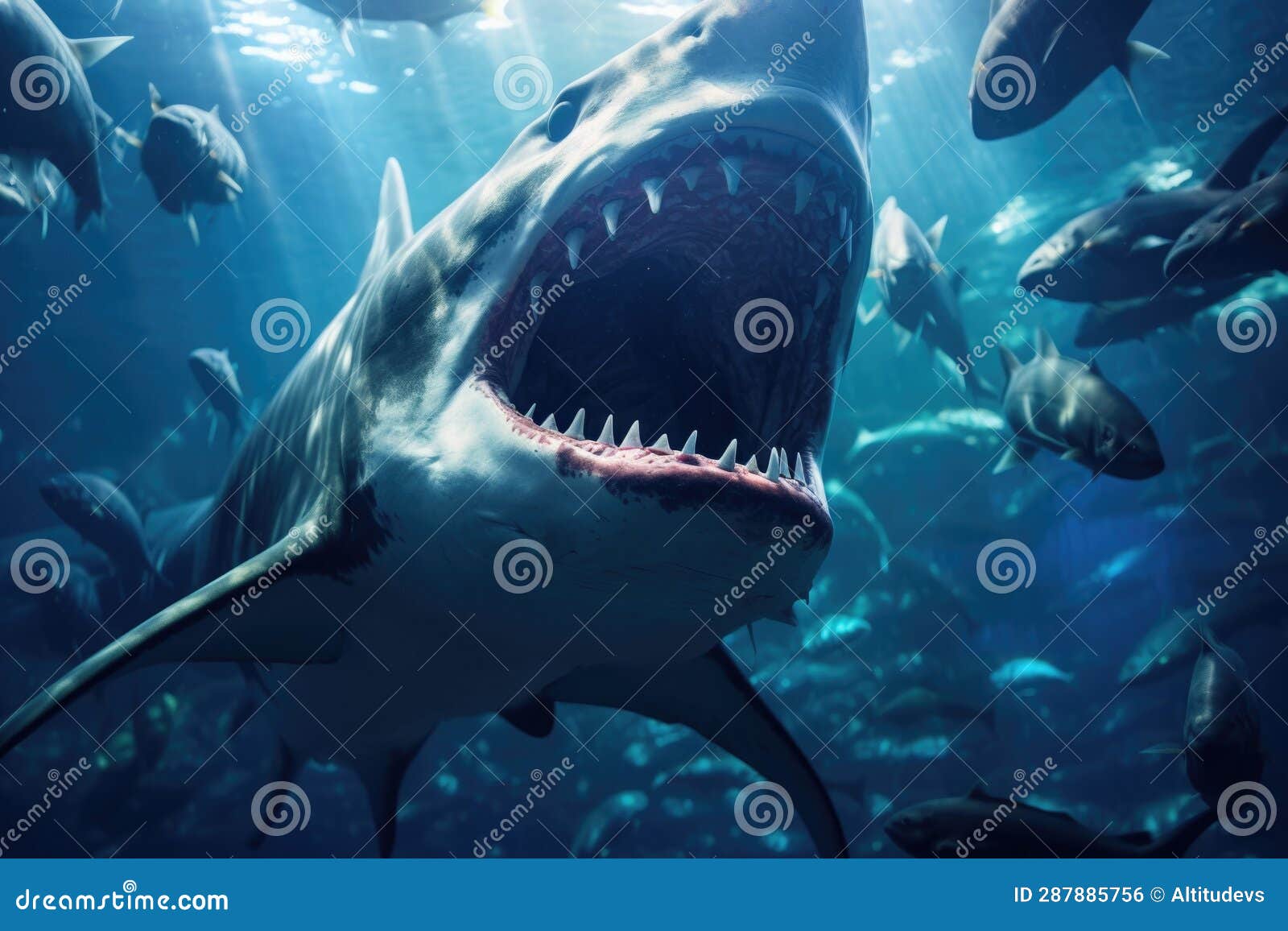 Closeup of Whale Sharks Mouth Filter Feeding Stock Illustration