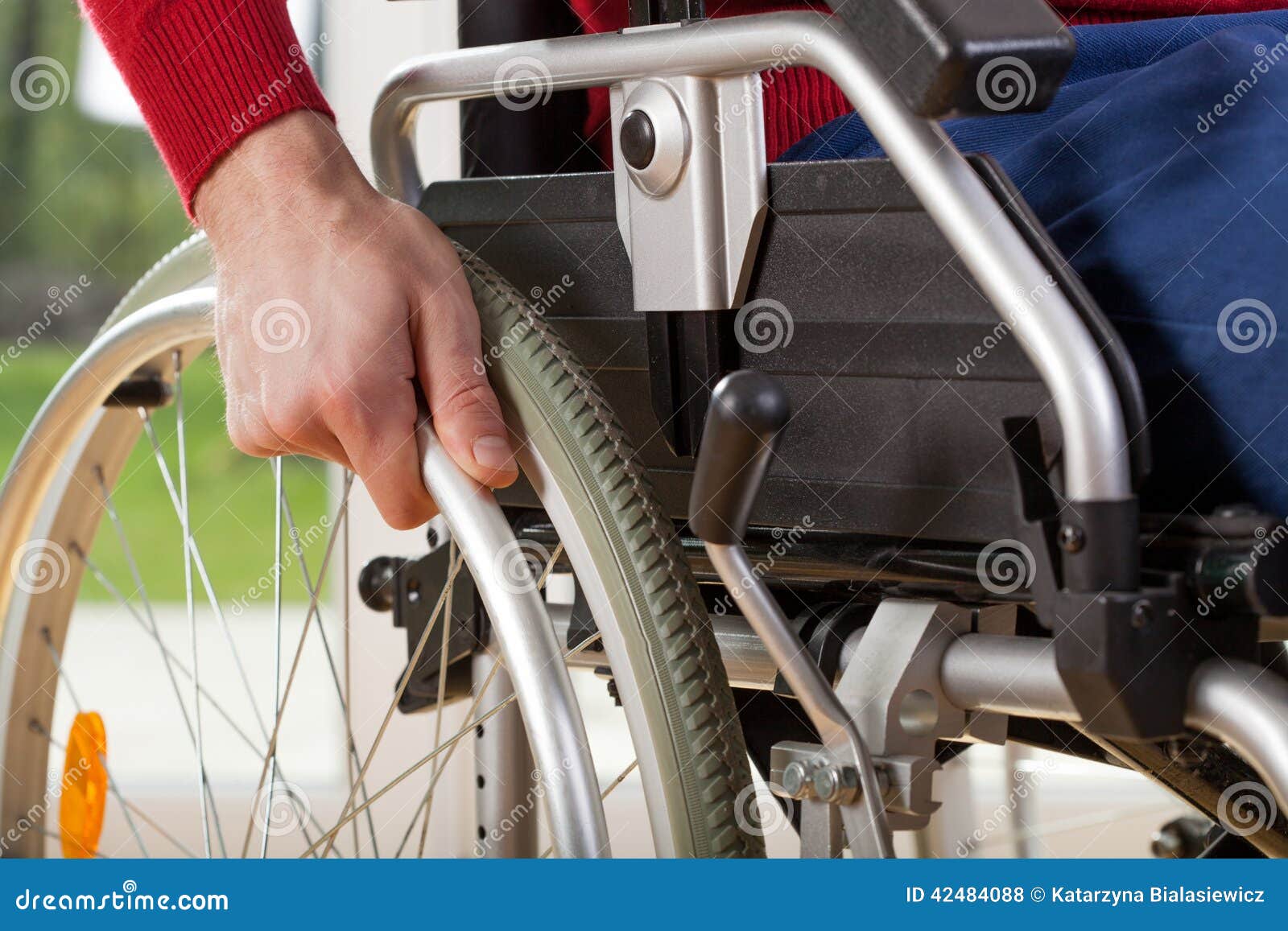 close-up on wheelchair of capable disabled