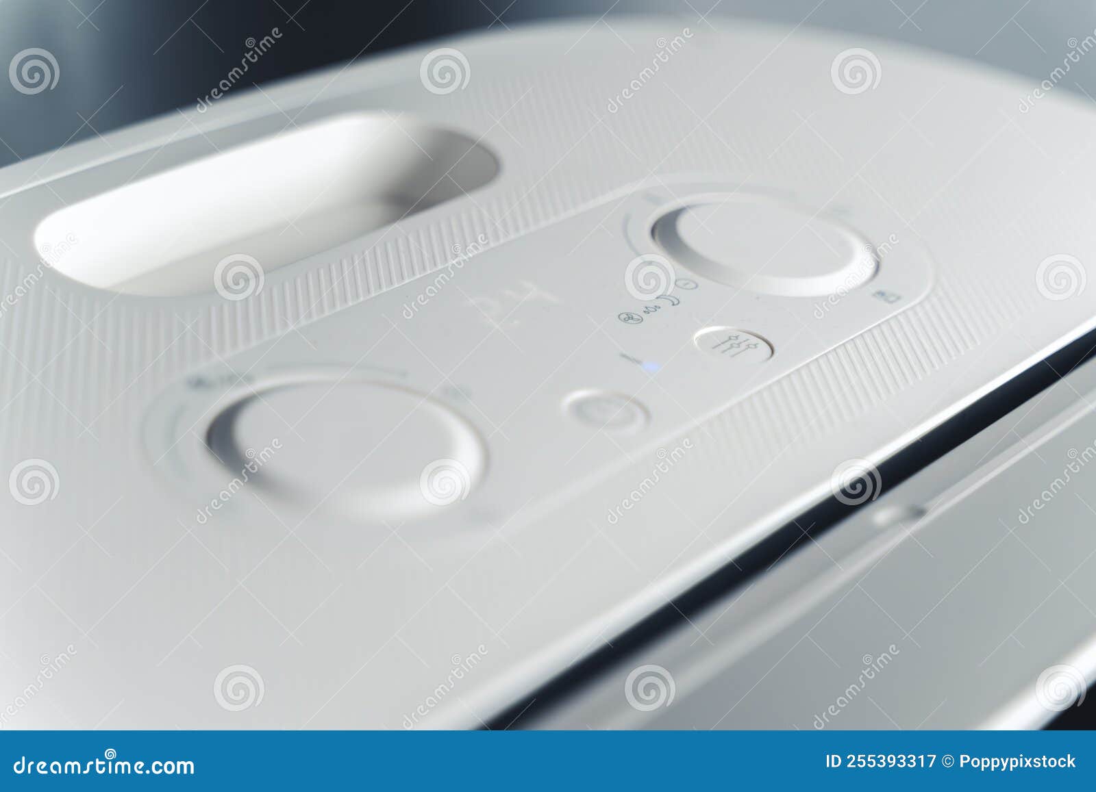 Closeup White Air Conditioner Control Panel for the Apartment and