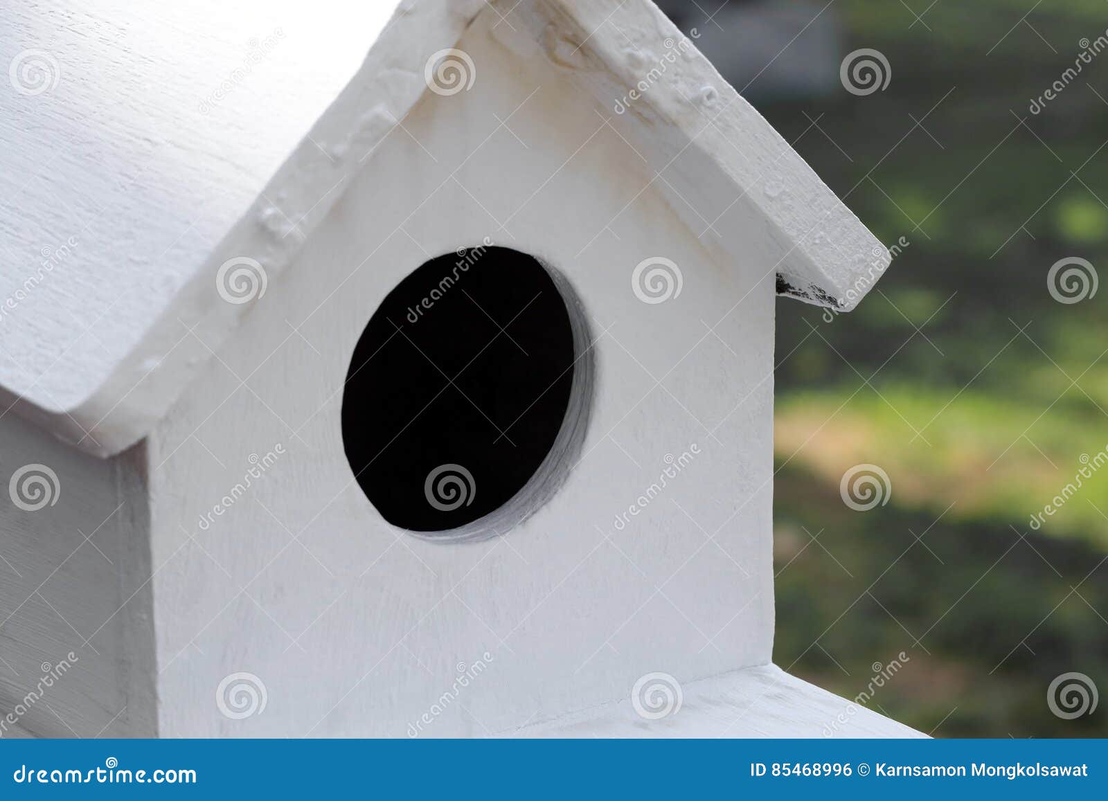Close Up of White Bird House Stock Photo Image of forest, nest 85468996