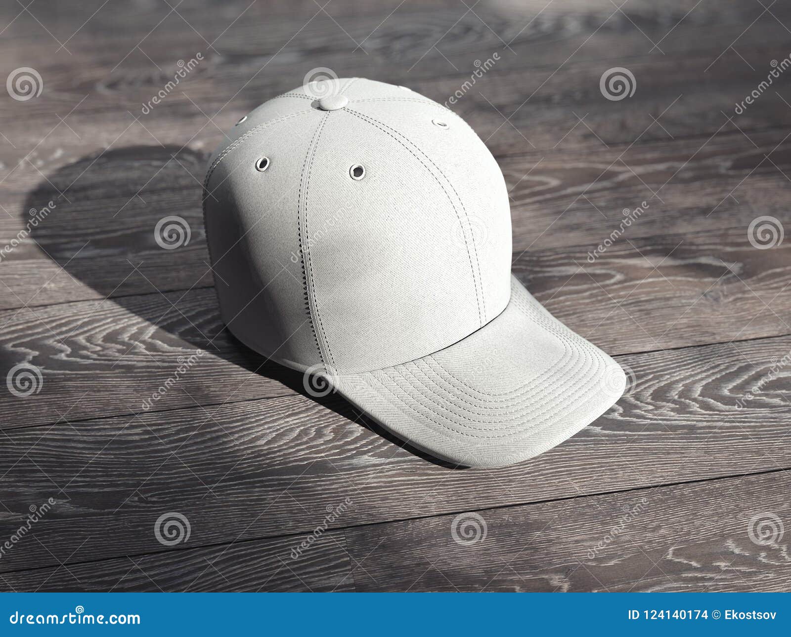 Close Up of White Cap Isolated on Wooden Background, 3d Rendering Stock ...