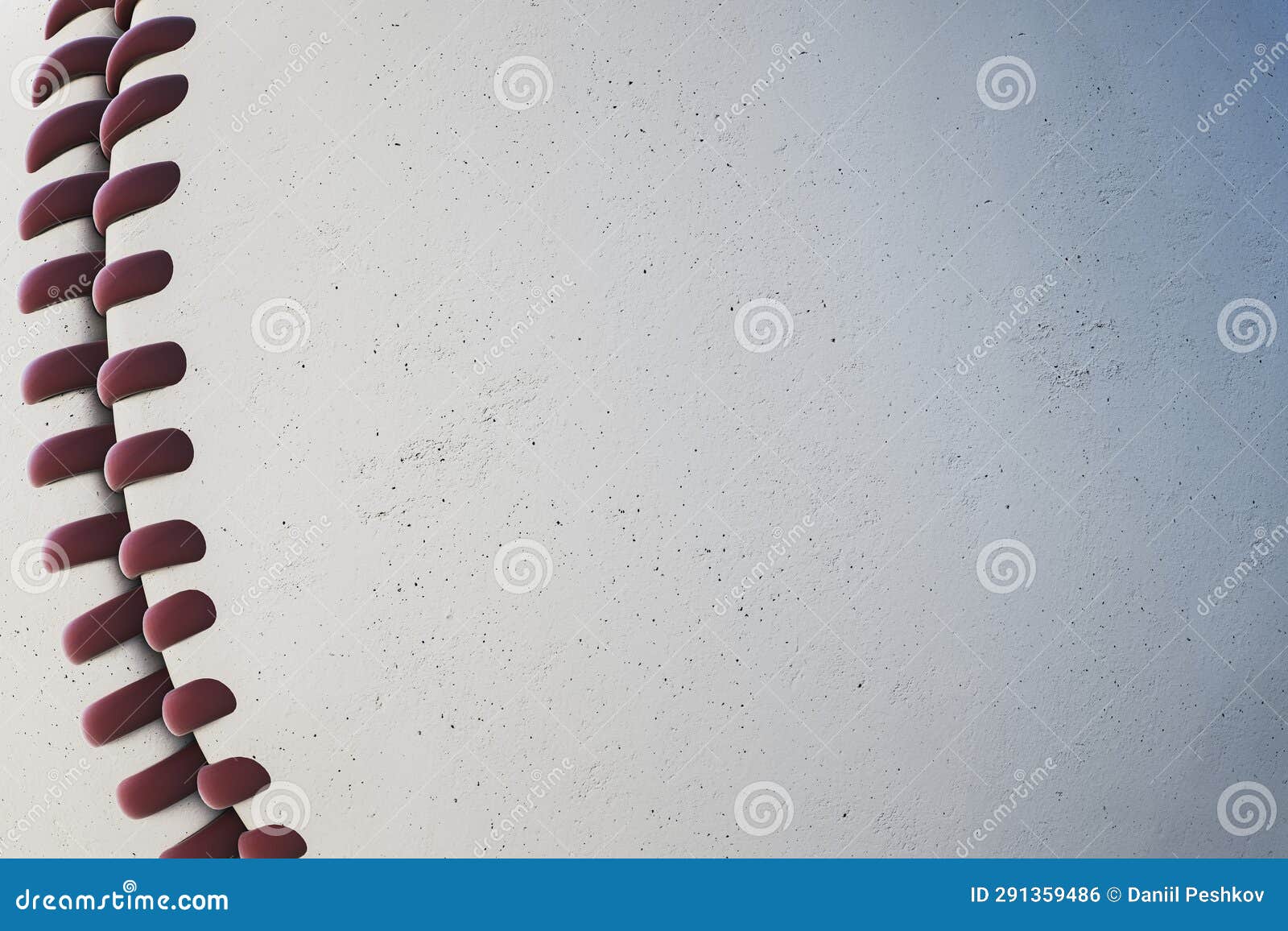 Close Up of Cricket Ball Texture with Mock Up Place. Ball with Stitches