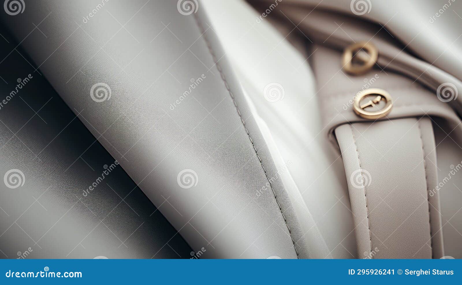 A Close Up of a White Jacket with Gold Buttons, AI Stock Image Image
