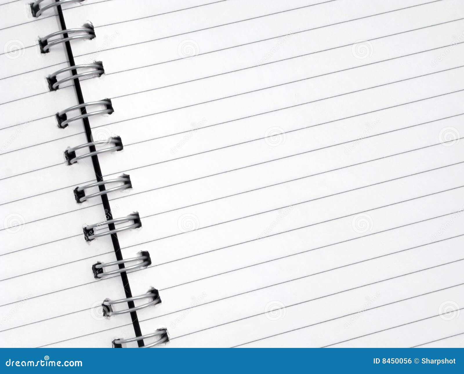 Close Up White Lined Paper In A Spiral Notepad Stock Photo Image Of Blank Empty