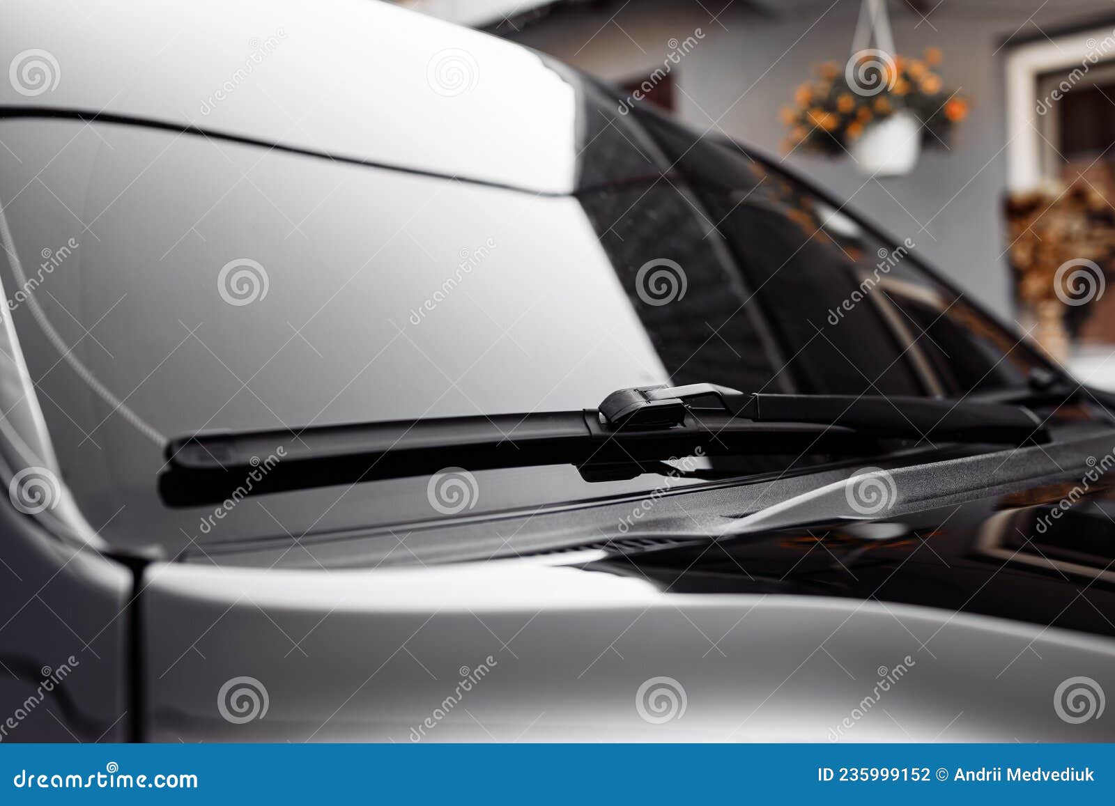 Close Up of the Windshield and Wipers of a Modern Car. Automotive Industry  Stock Photo - Image of design, travel: 235999152