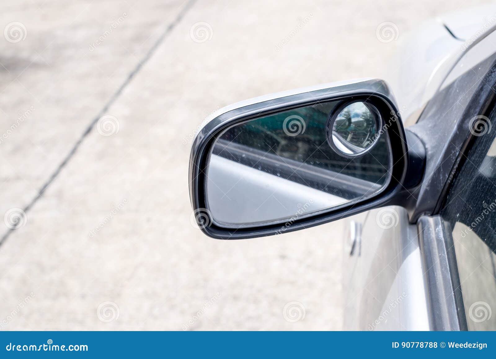Close Up Wing Mirror of Car at Outdoor Parking Stock Photo Image of