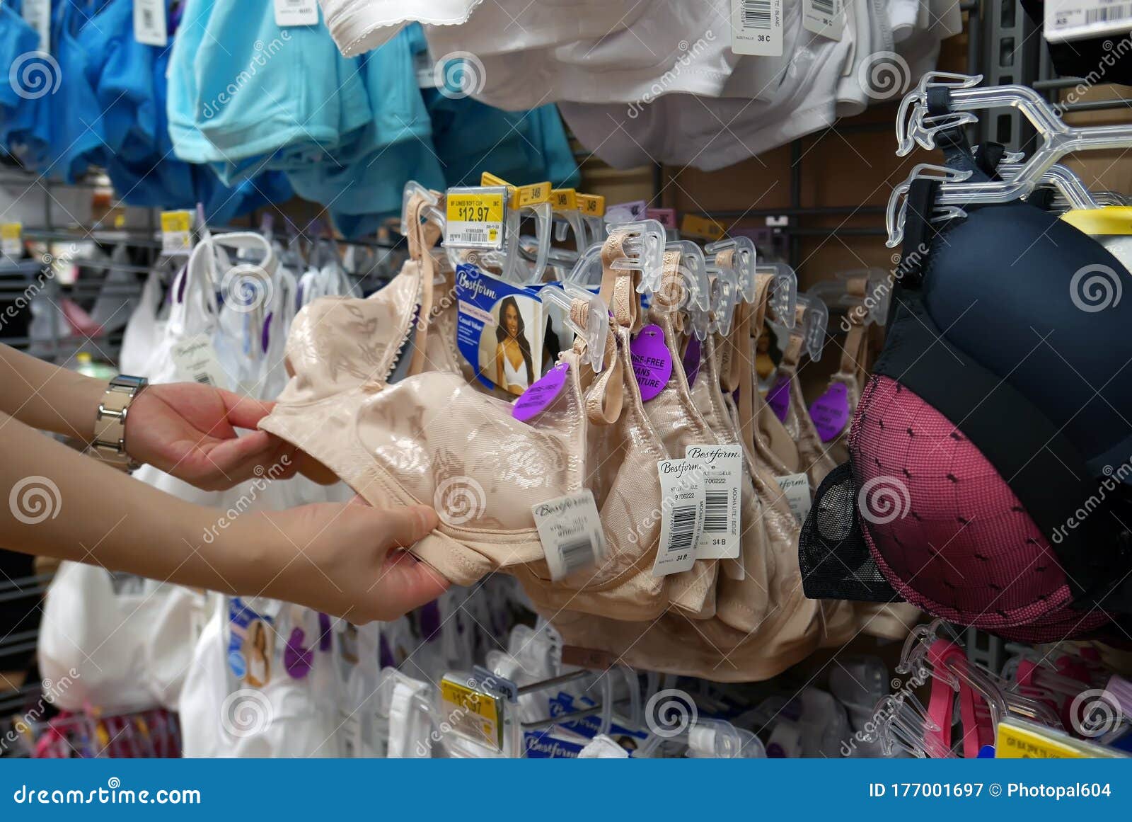 Woman Buying Bra Inside Walmart Store Editorial Photography