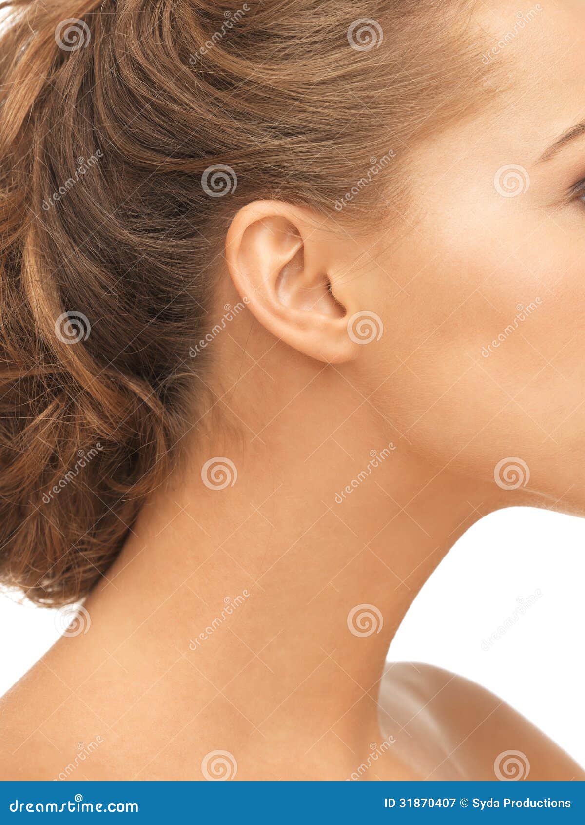 close up of woman ear