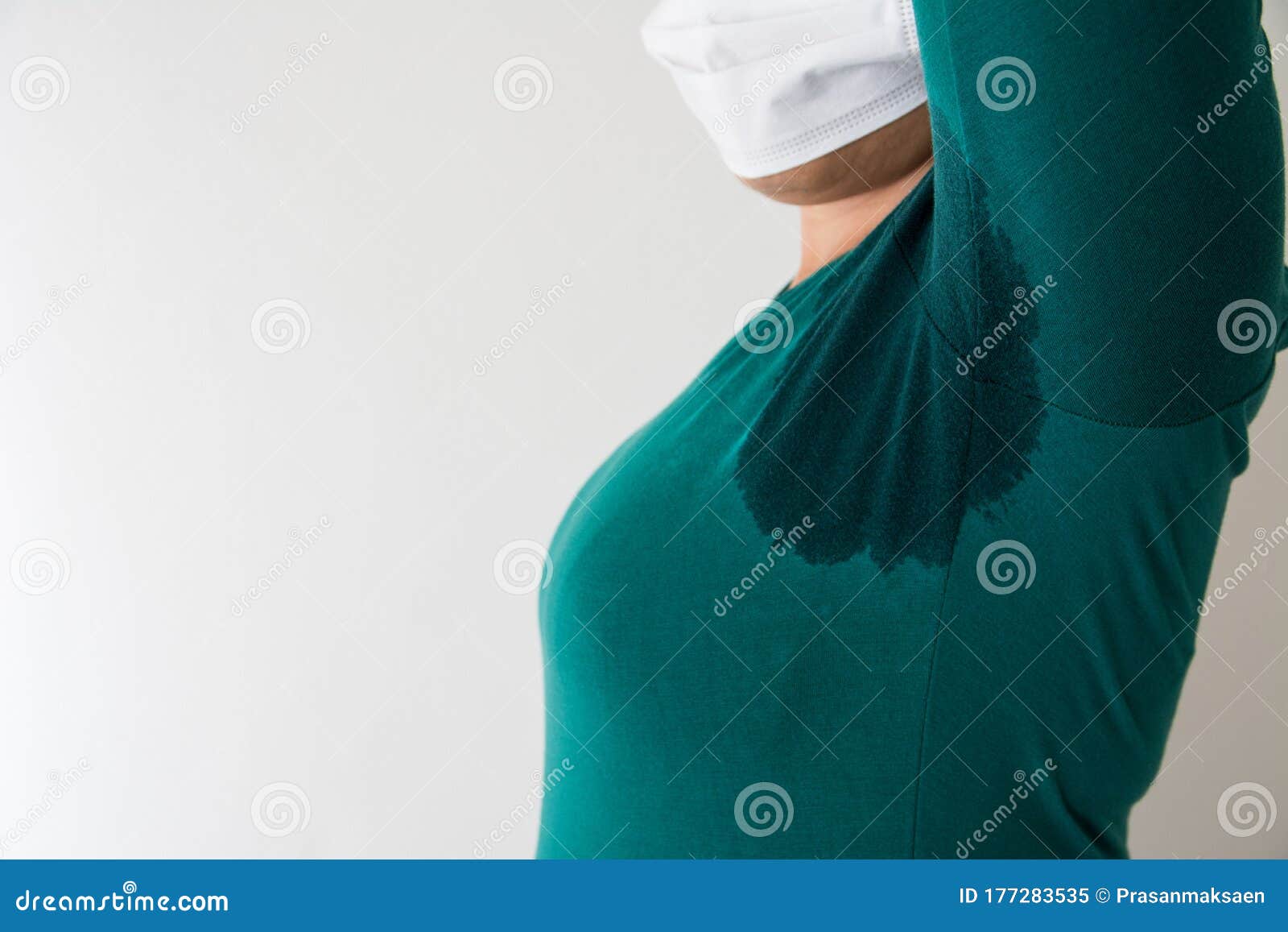 Woman With Hyperhidrosis Sweating Armpit Wet Stock Image Image Of