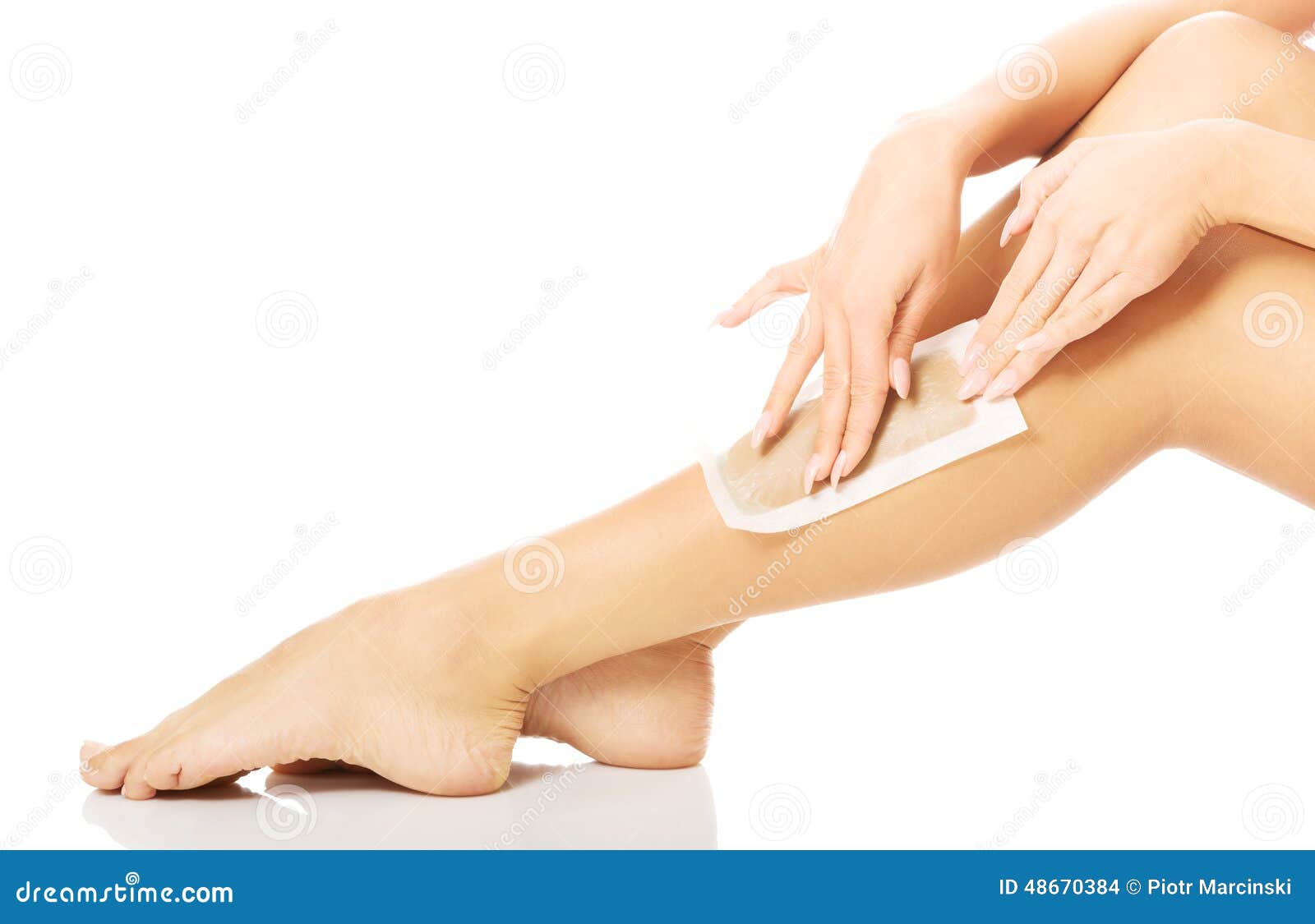 Close Up of Woman Legs Waxed Stock Photo Image of body, skin 48670384