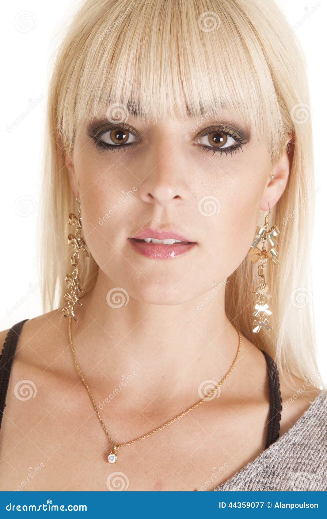 Close Up Woman Long Dangle Earrings Stock Photo - Image: 44359077
