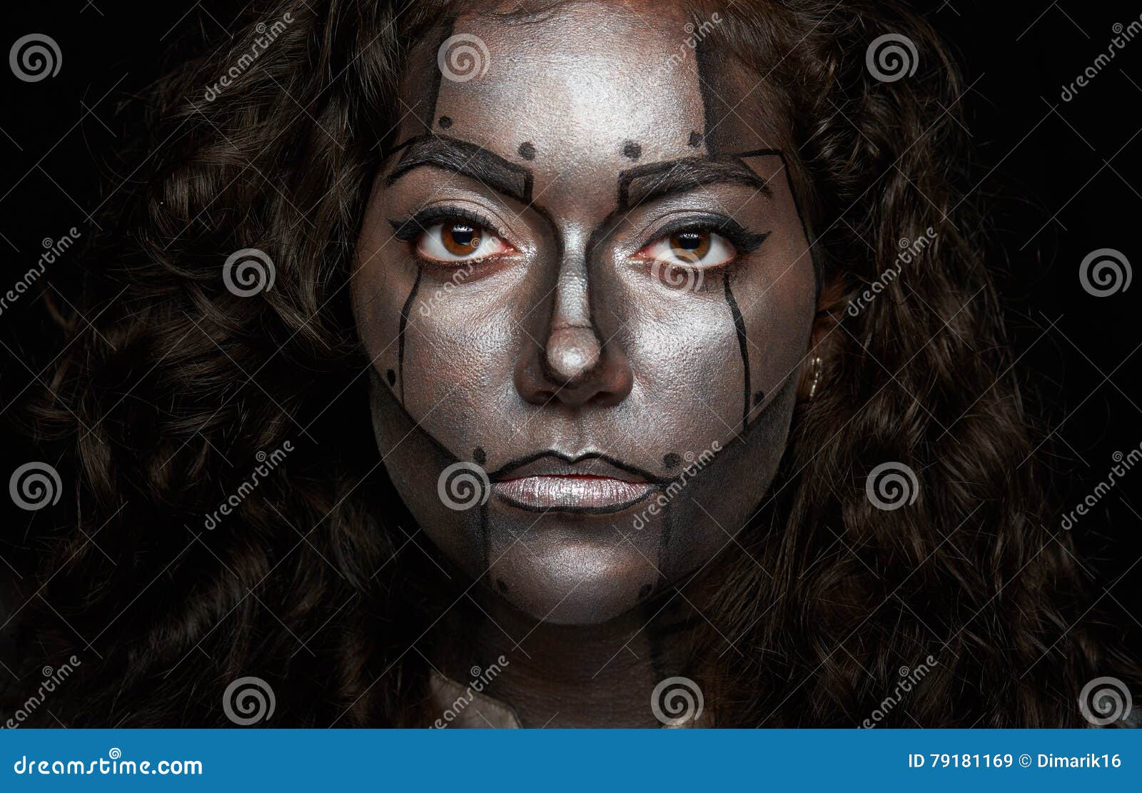 Close up of women face stock image. Image of model, halloween - 79181169