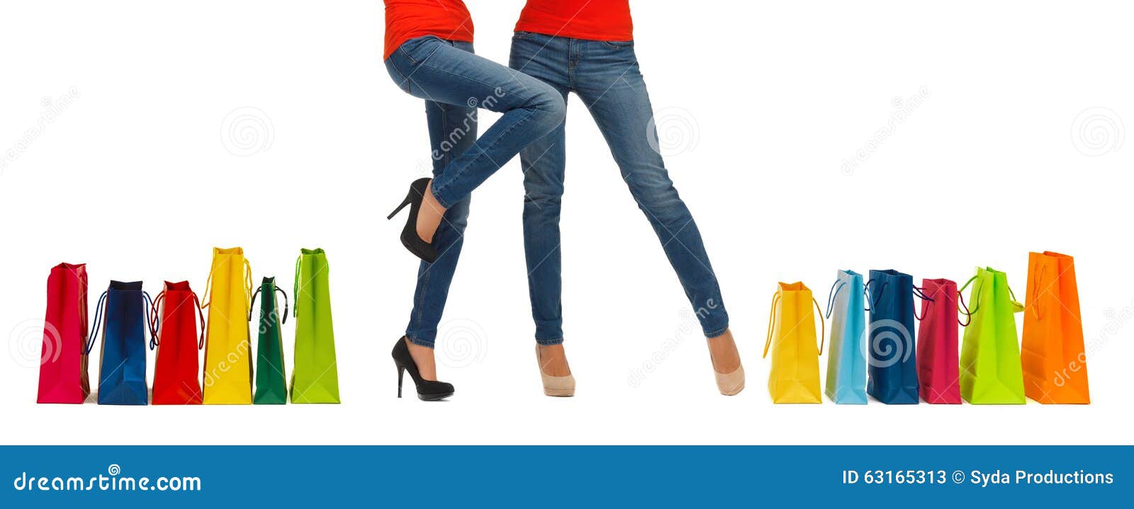 Close Up of Women with Shopping Bags Stock Image - Image of consumption ...