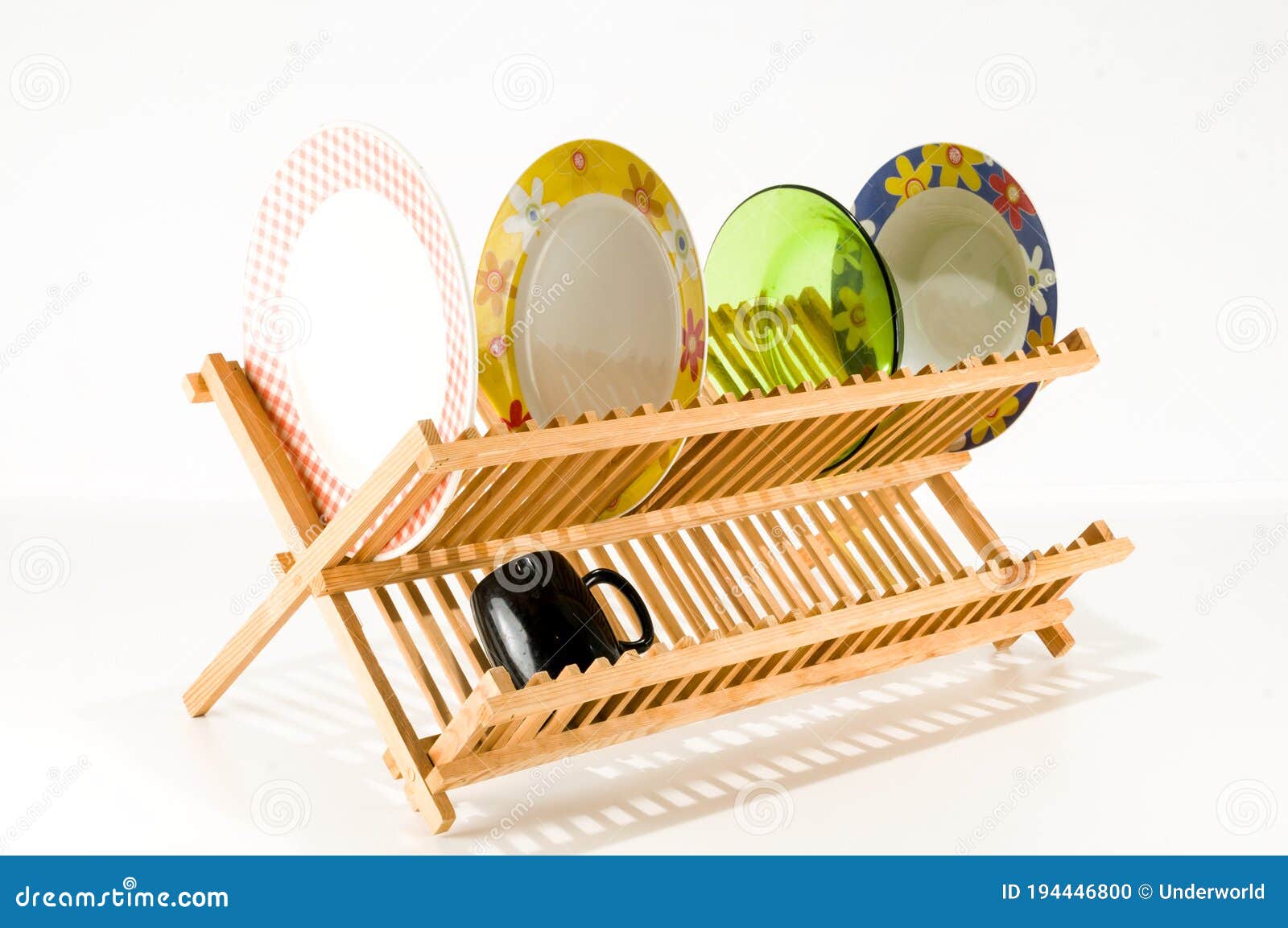 Closeup of Wooden Dish Holder Stock Photo Image of vintage, isolated 194446800