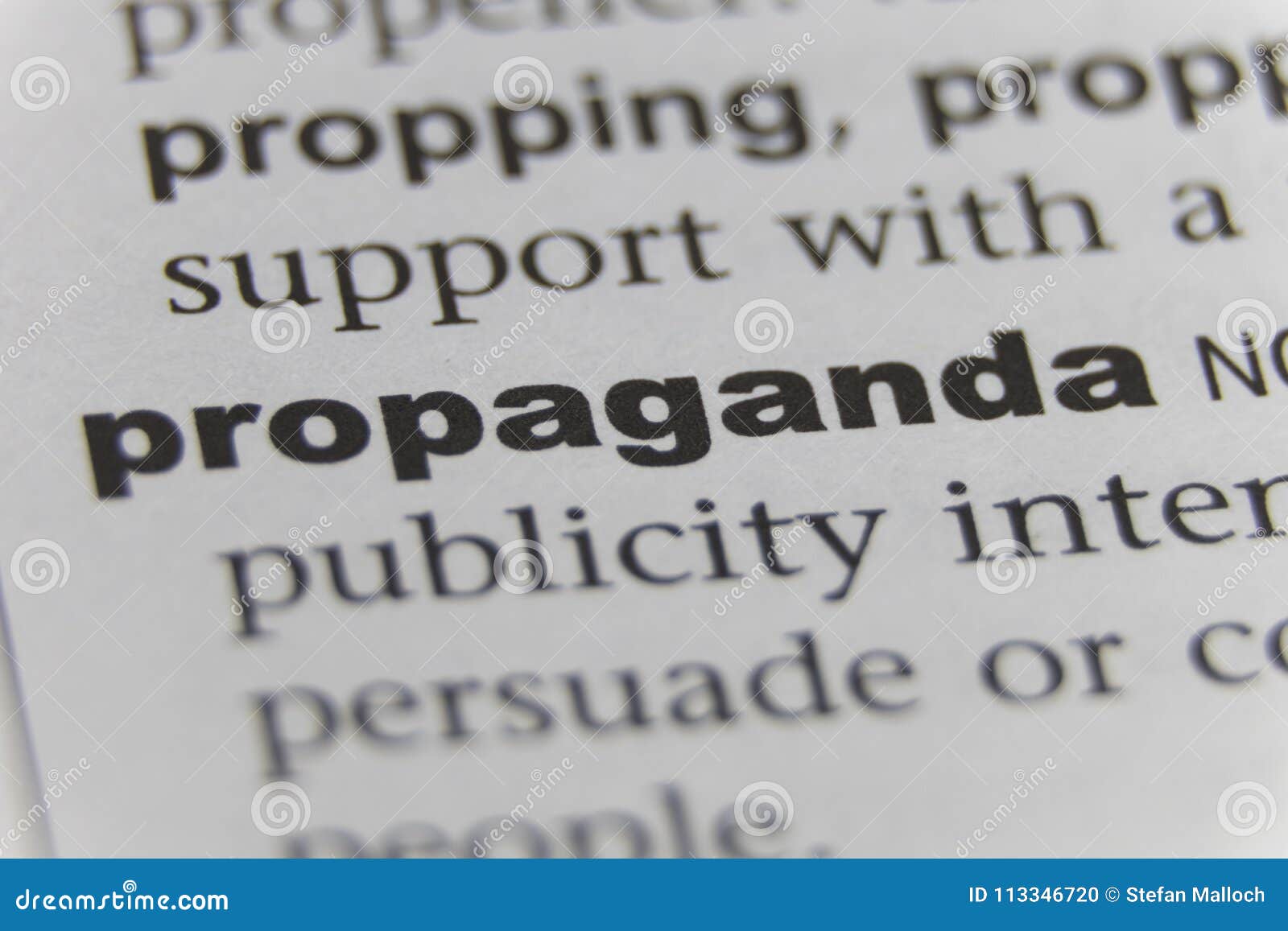 close up of word propaganda