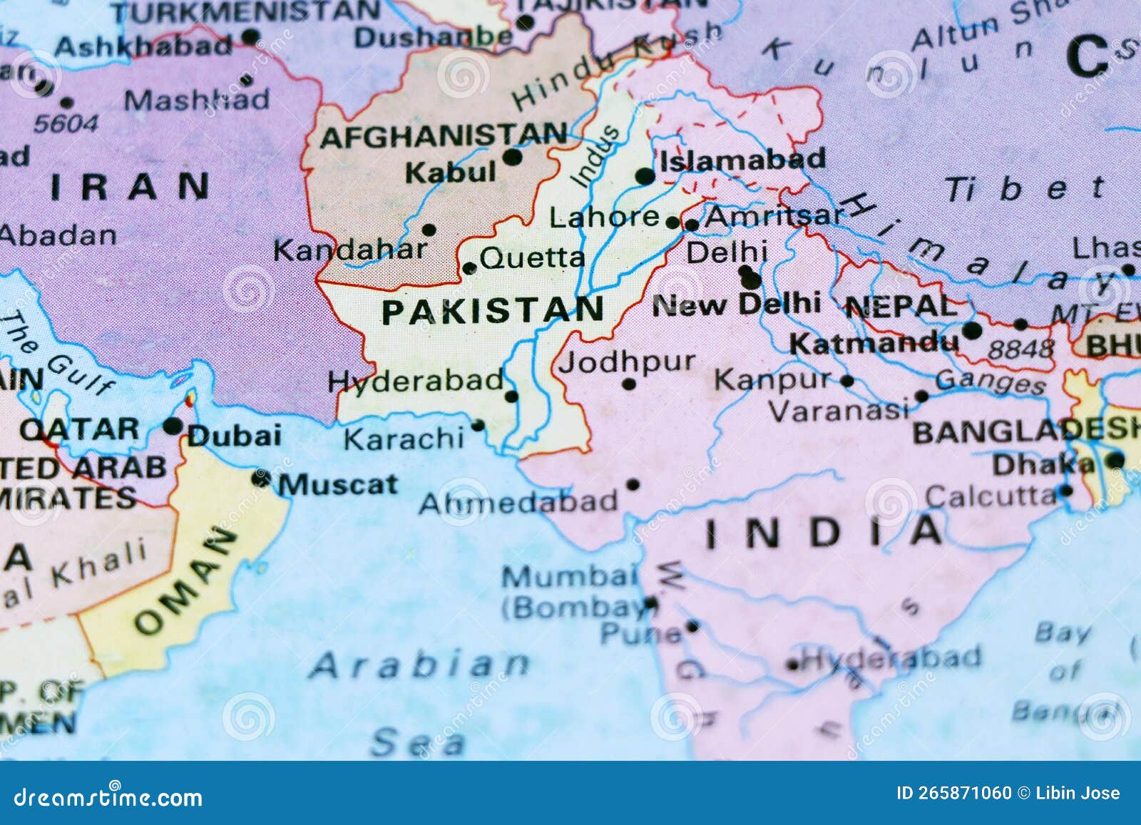 World Map India Pakistan
