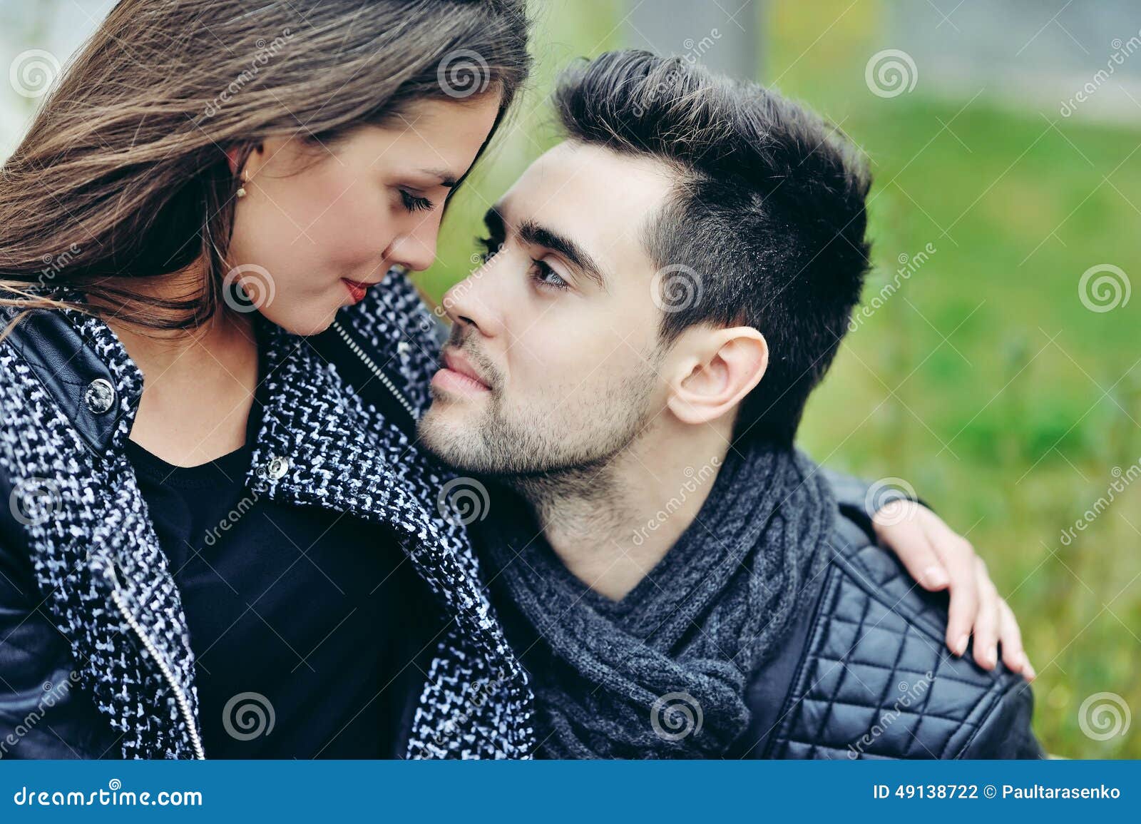 Close Up of Young Beautiful Couple in Love Stock Photo Image of