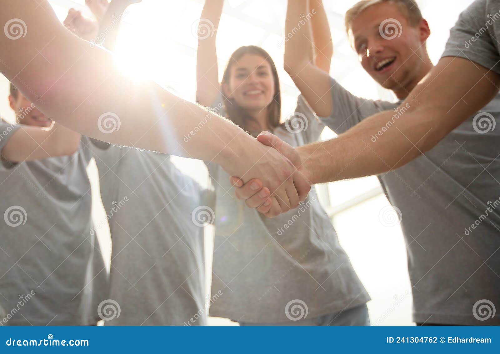 Young People Congratulating Each Other on the Victory Stock Photo ...