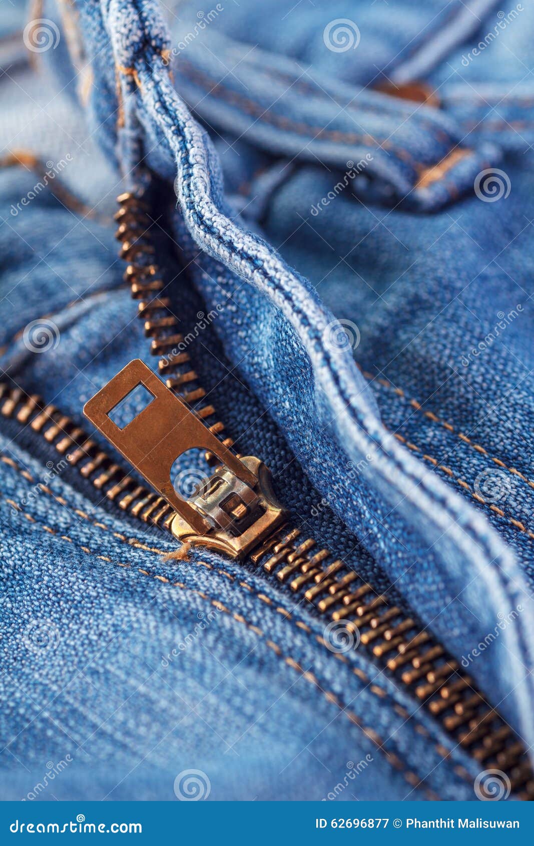 Close Up of Zipper in Blue Jeans. Stock Image - Image of cloth, style ...