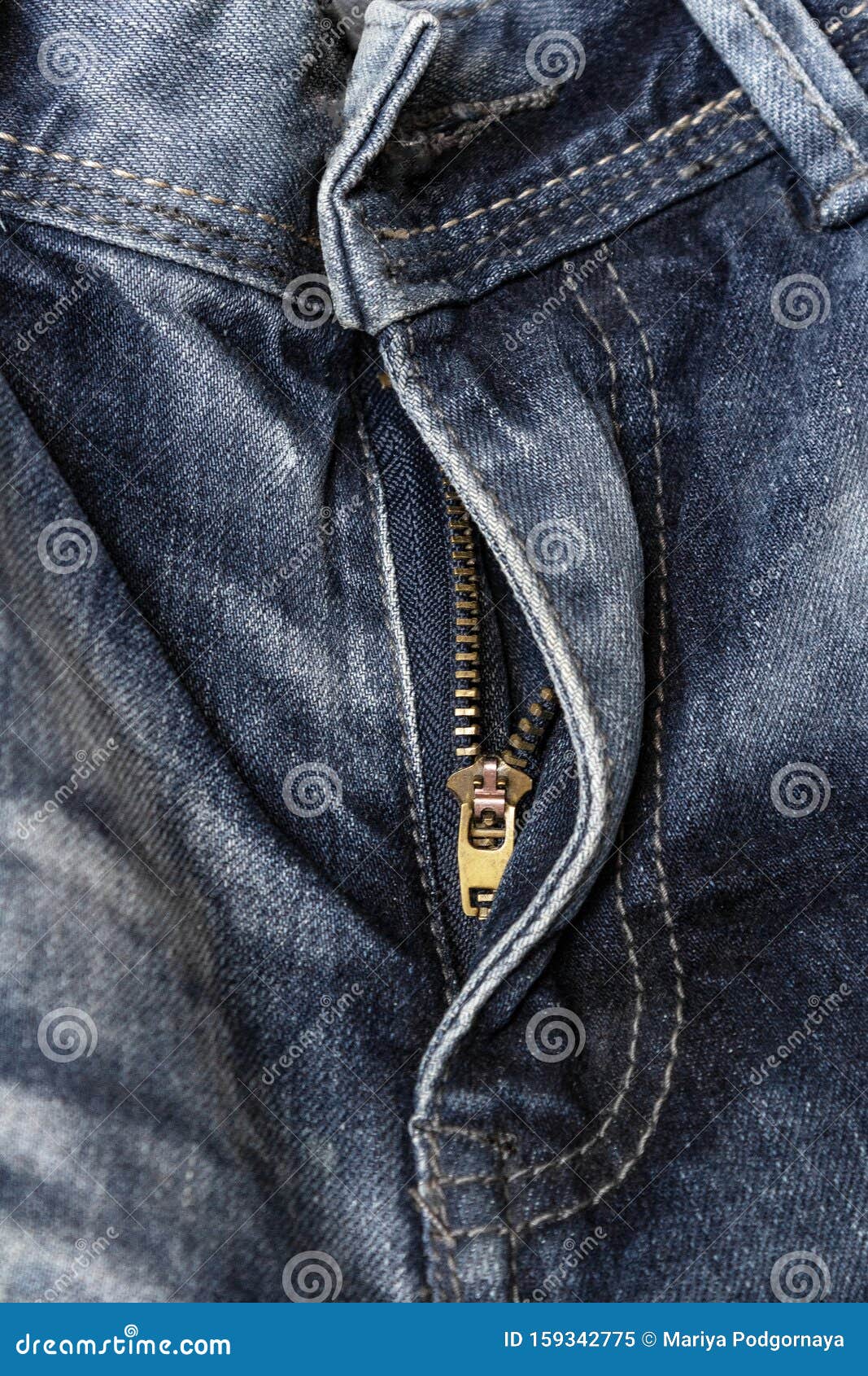 Close-up Zipper Open on Blue Shabby Jeans, Denim Texture, Zipper Jeans ...