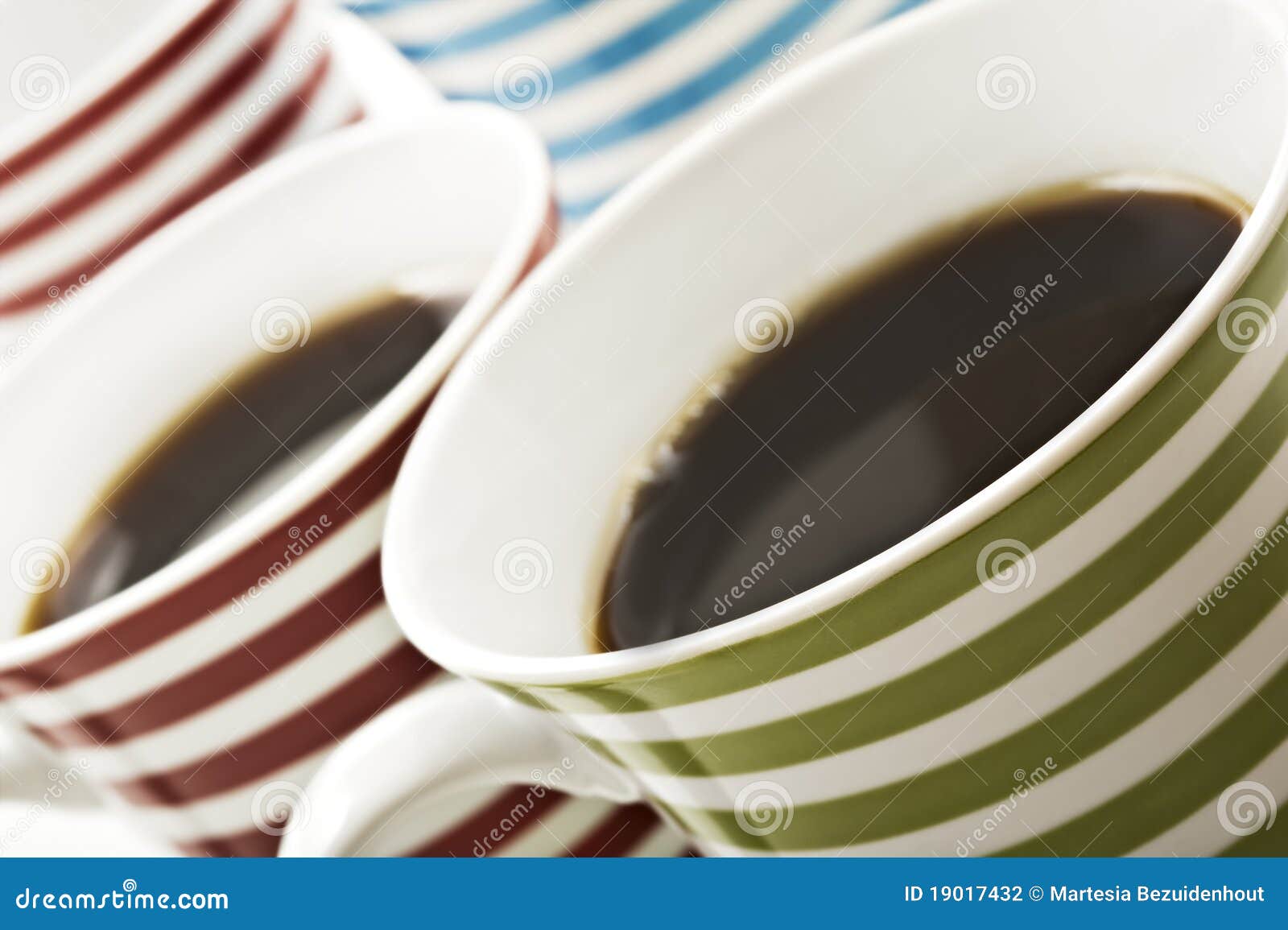 Close Ups of Mugs of Black Coffee Stock Photo Image of blue, drink