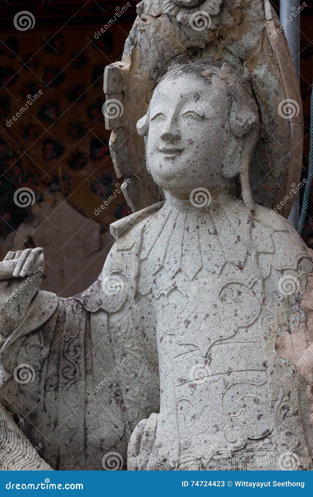 Closeups Statue the Face Chinese Ship Ballast. Stock Image Image of