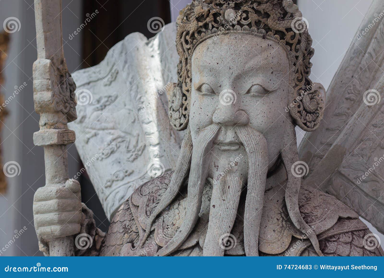 Closeups Statue the Face Chinese Ship Ballast. Stock Image Image of