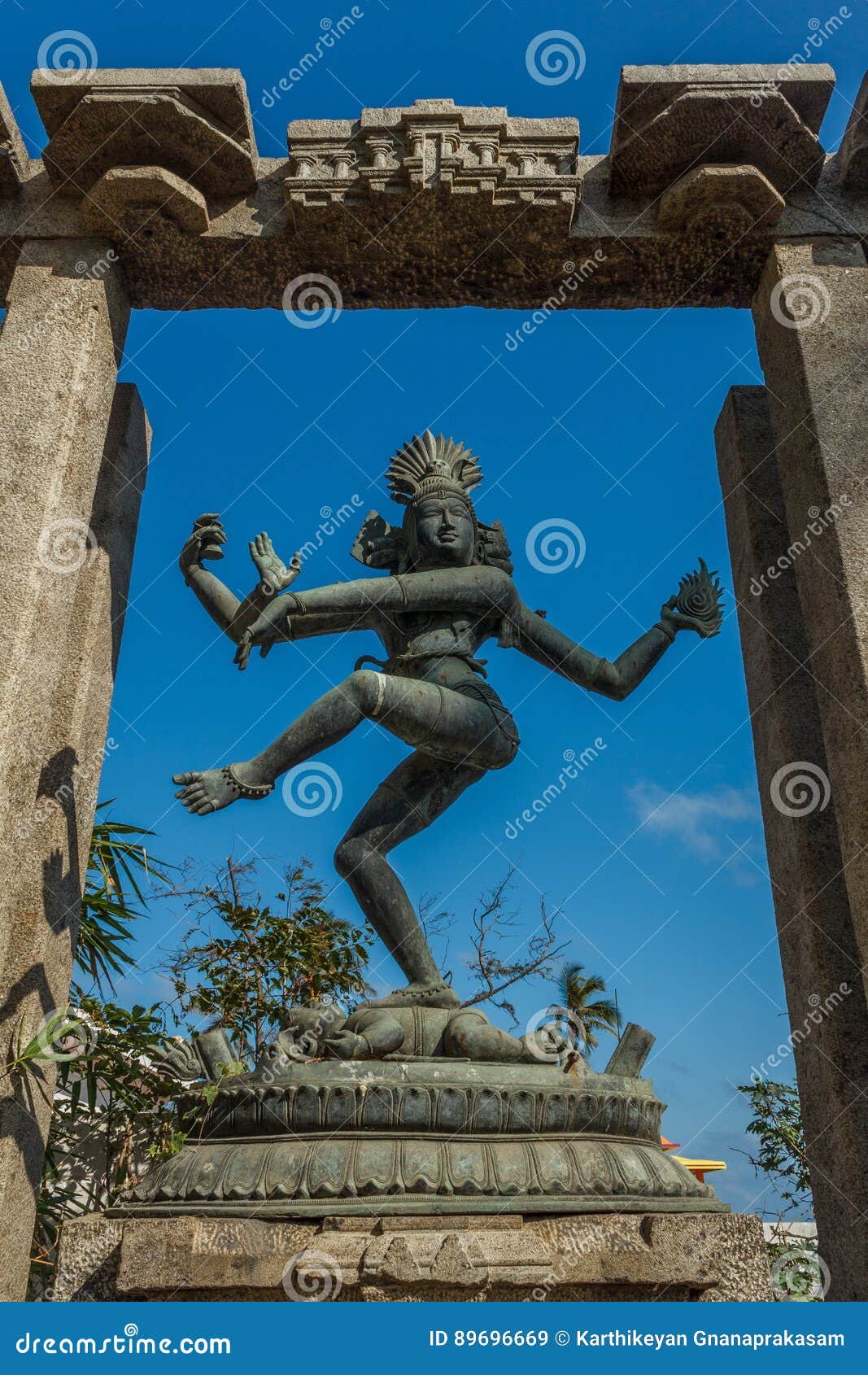 Close View of Ancient Lord Nataraja Dancing Sculpture Positioned ...