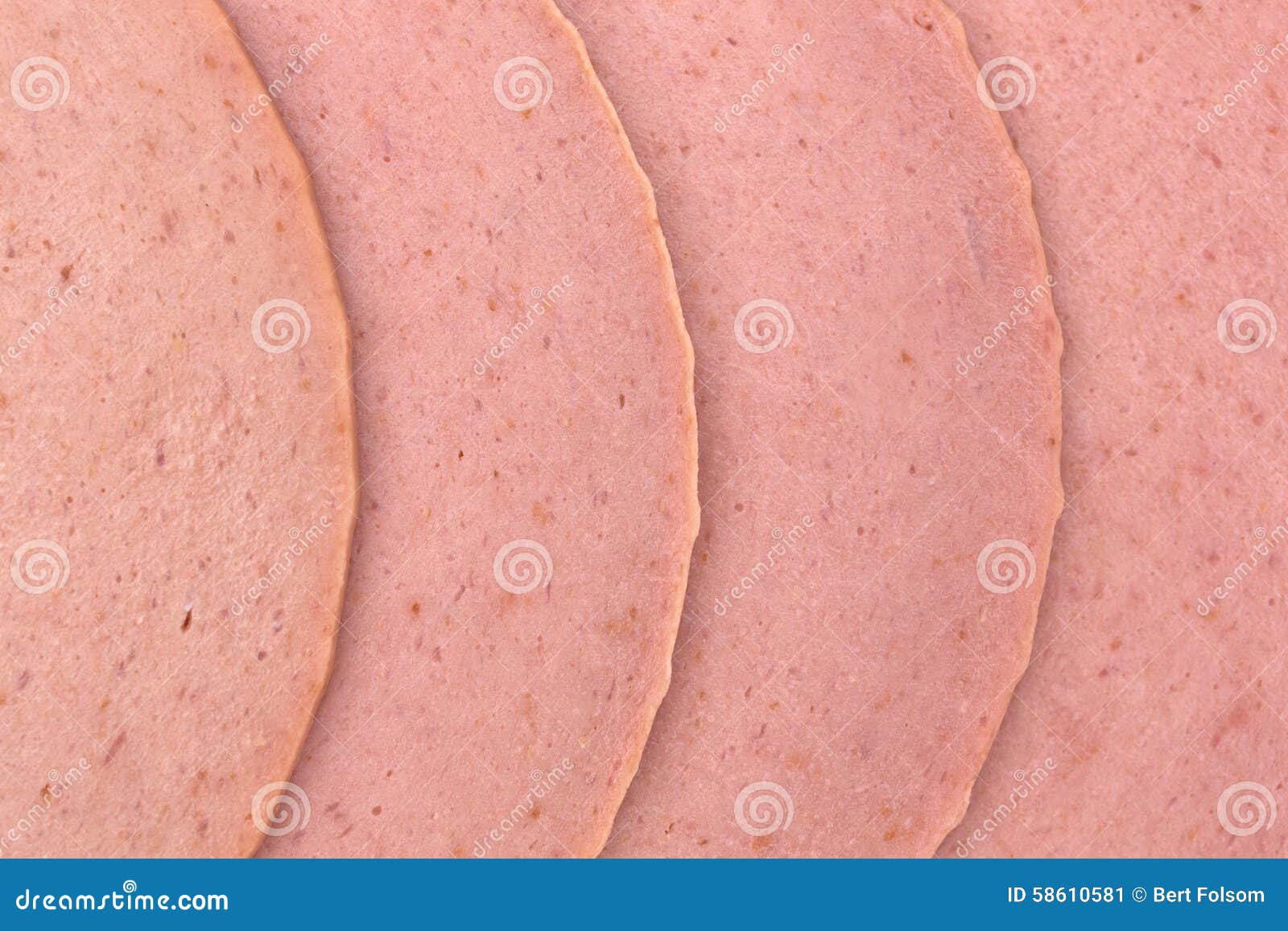 Close View of Bologna Slices Stock Image Image of unhealthy, fatty