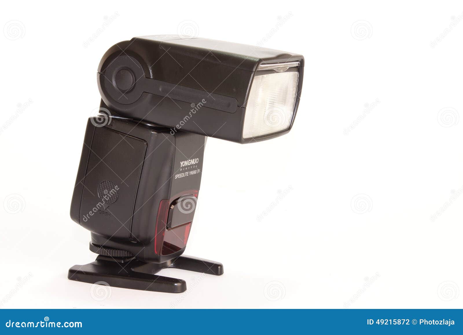 Close View of Camera Flash on the White Background Stock Photo Image