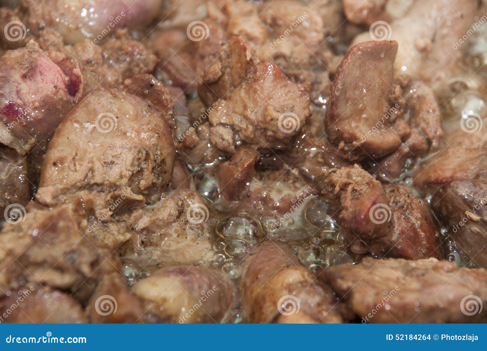 Close View of Frying Chicken Livers in a Pan Stock Photo Image of beef, eating 52184264