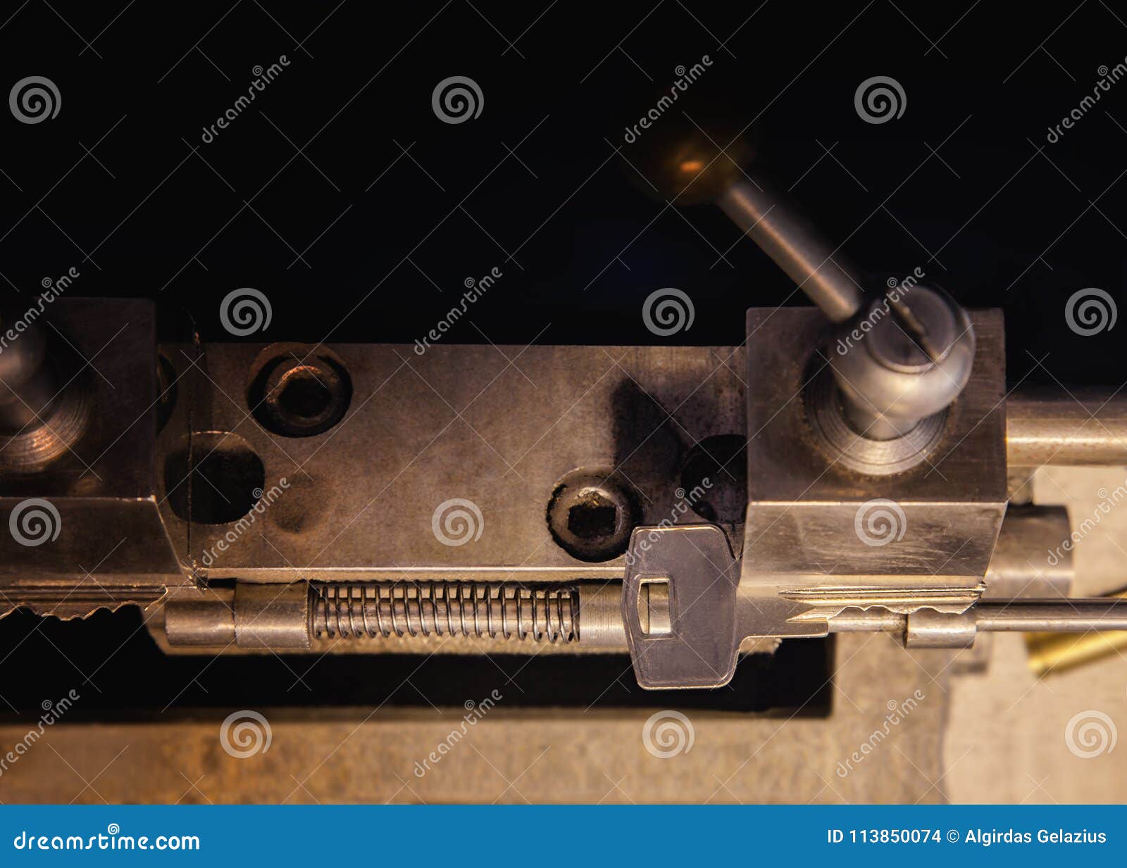 Close View of Key Copying Machine with Keys Stock Photo Image of