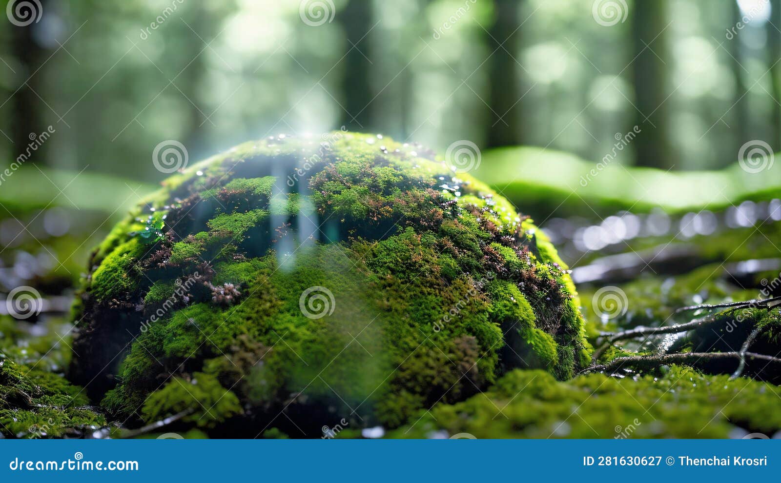 Close View. Moss in the Forest Stock Illustration Illustration of
