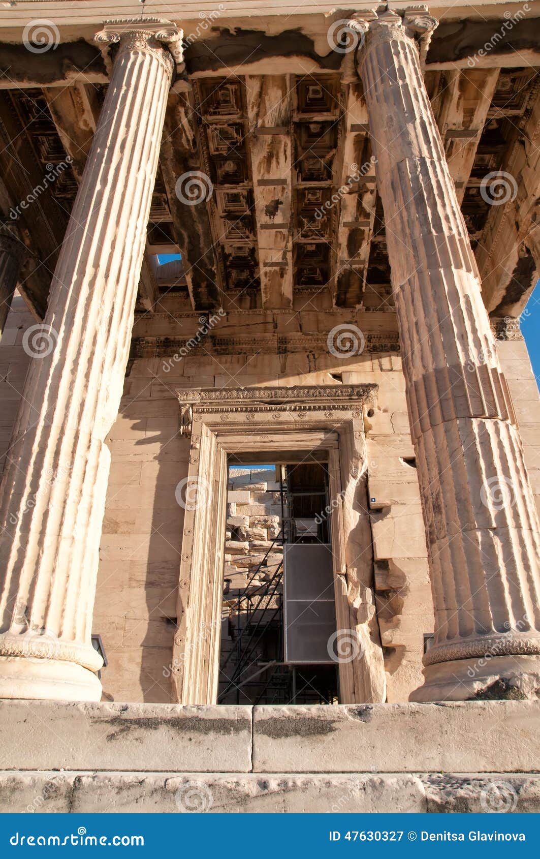 close view from the partenon in athens