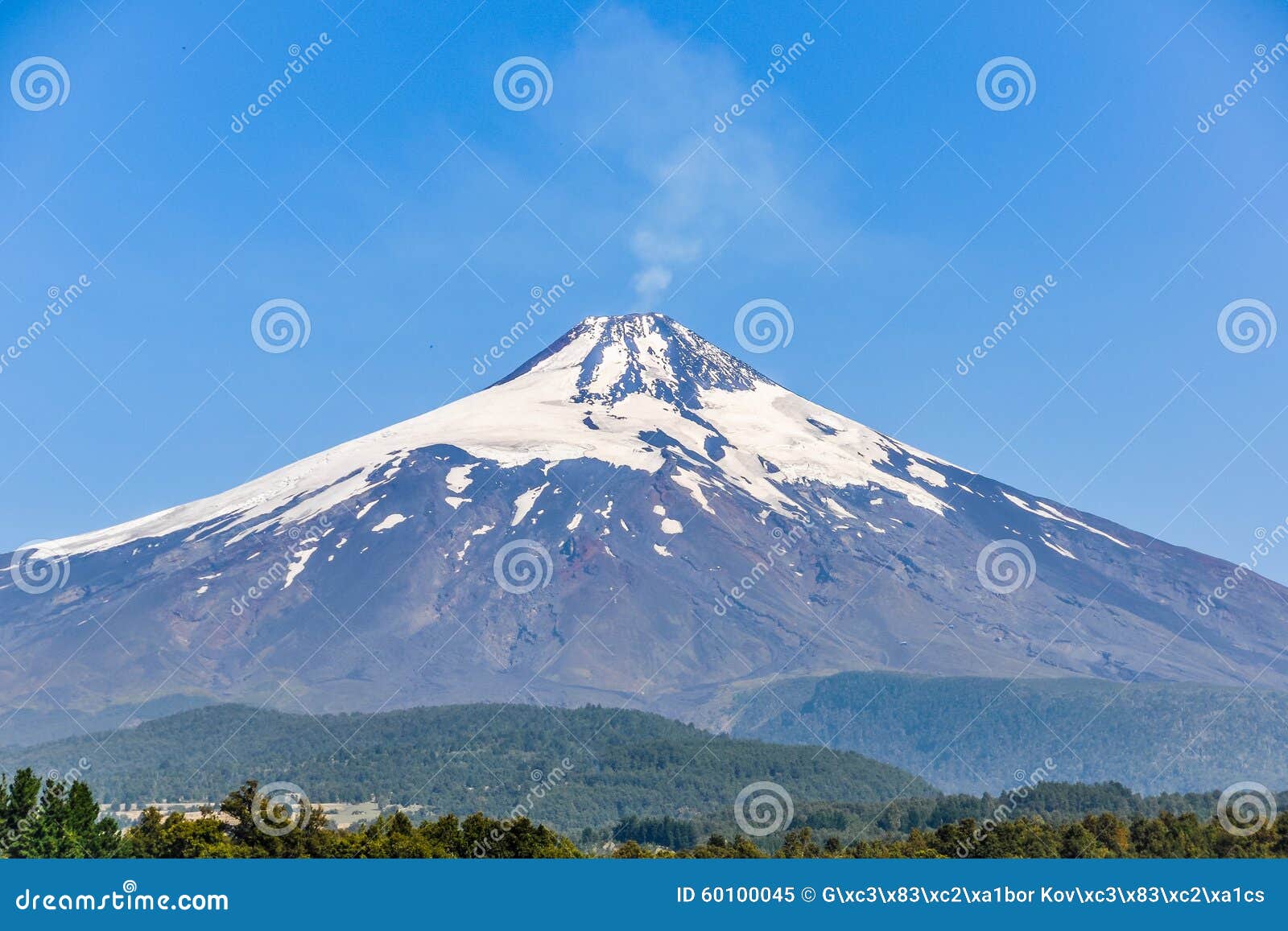 close view of villarrica volcano, pucon, chile