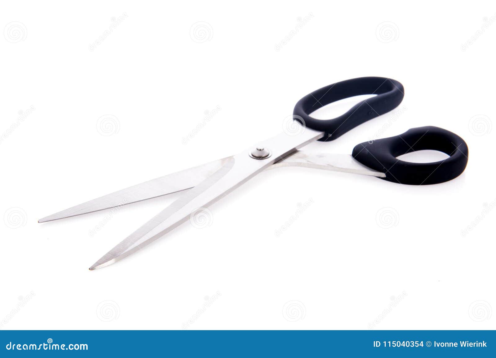 Black Scissors Isolated Over White Background Stock Photo Image of stainless, white 115040354