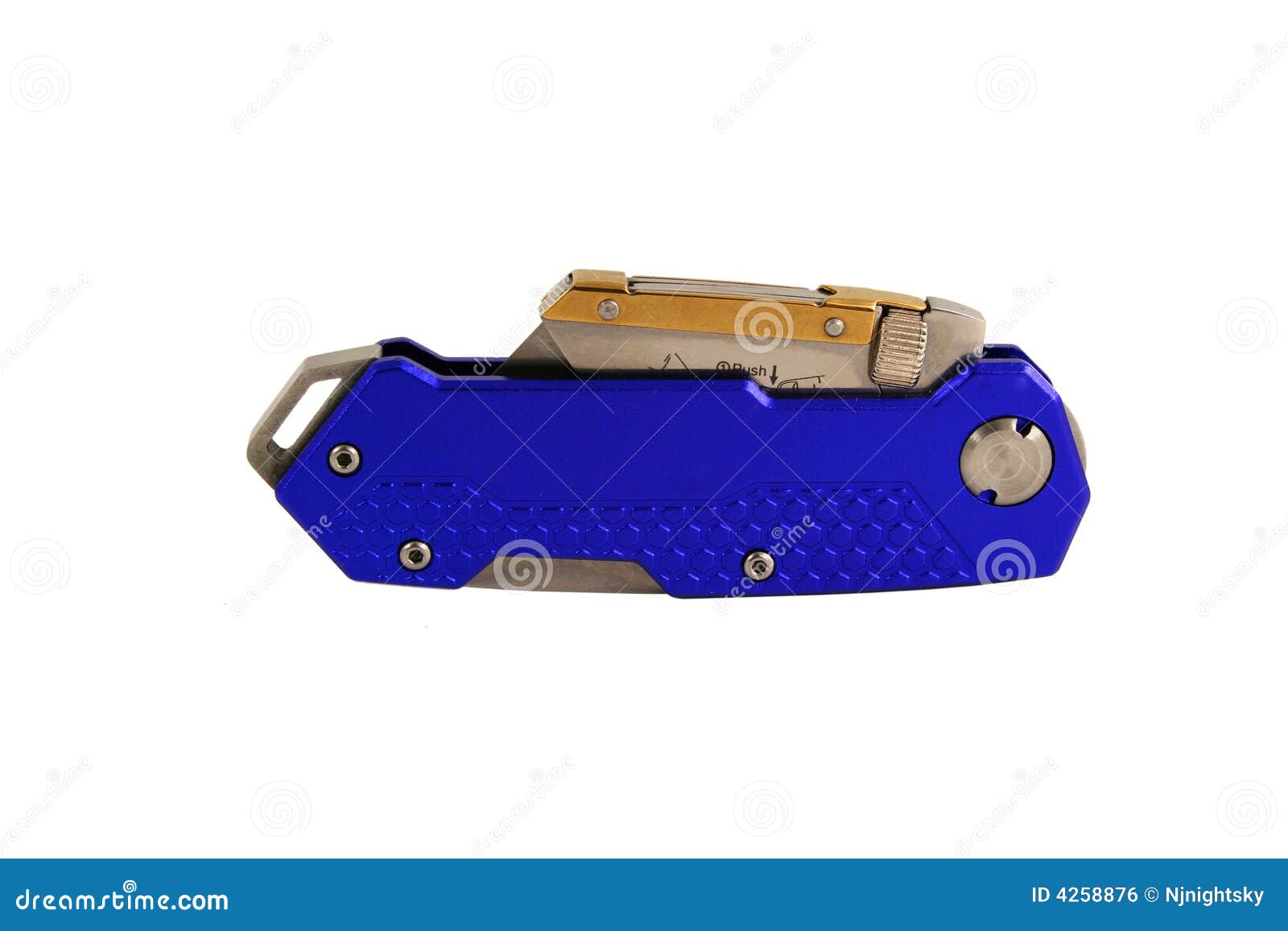 Closed Blue Anodized Contractors Razor Knife Stock Photo Image of carpenter, adjust 4258876