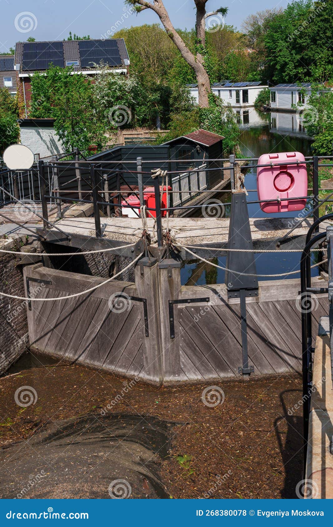 Closed Canal Lock with Part of the City, City Infrastructure, Regulation of  Water Transport, Regulation of the Water Level in the Stock Photo - Image  of river, voyage: 268380078