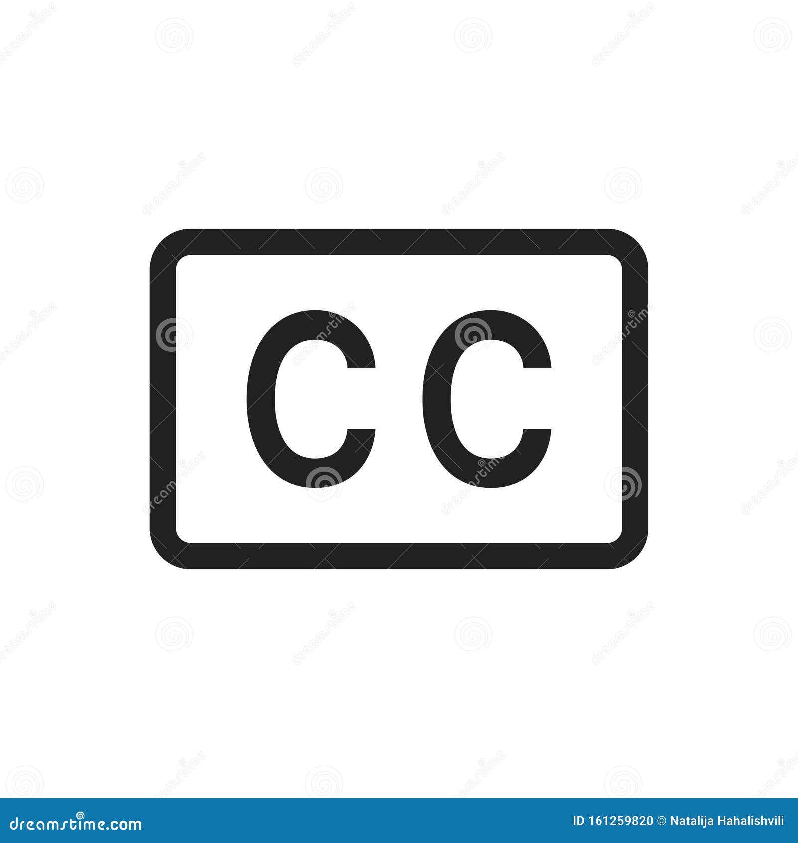 closed captioning icon  on white   flat style